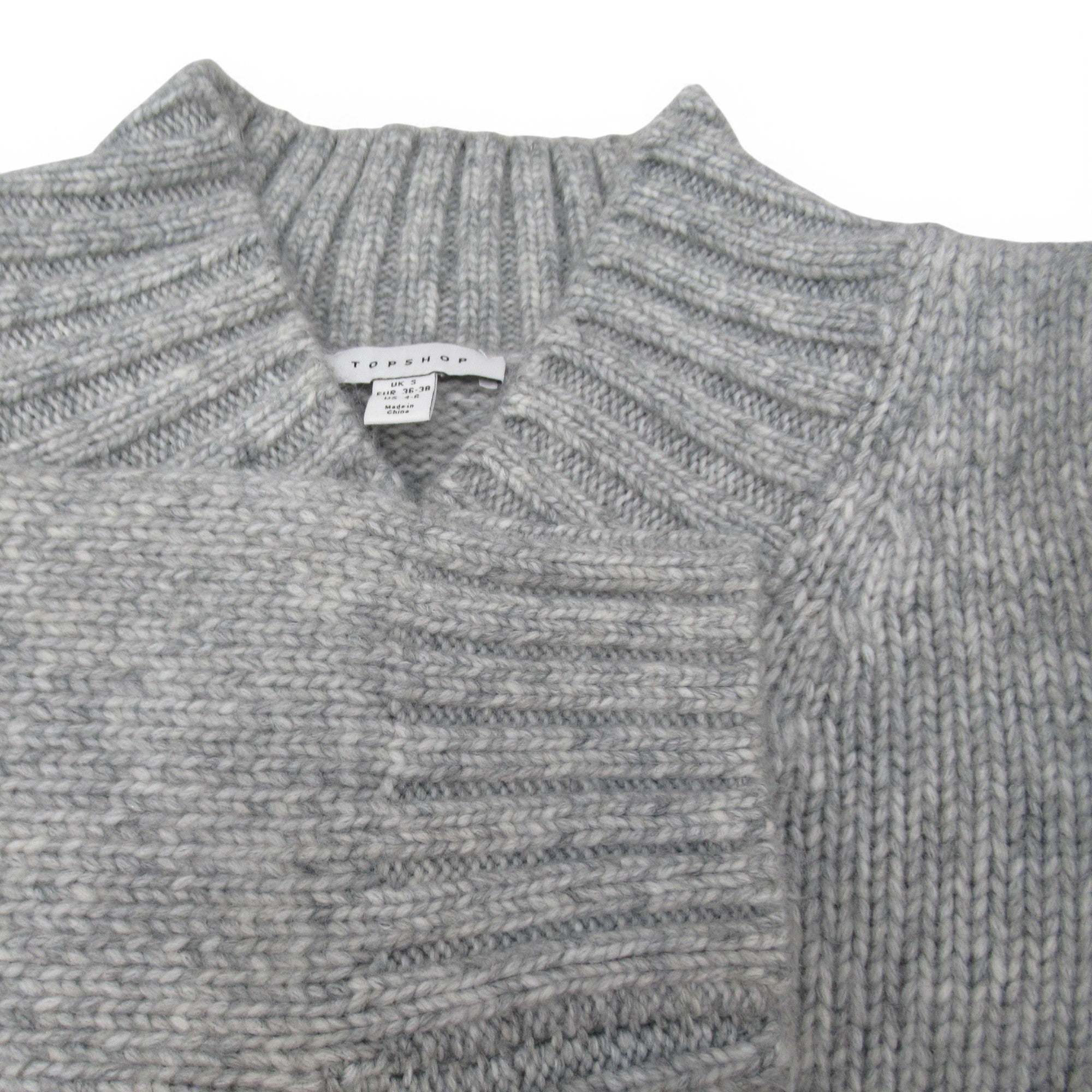 close up image Topshop Knit Jumper 8-10 Grey Womenswear | Preloved 