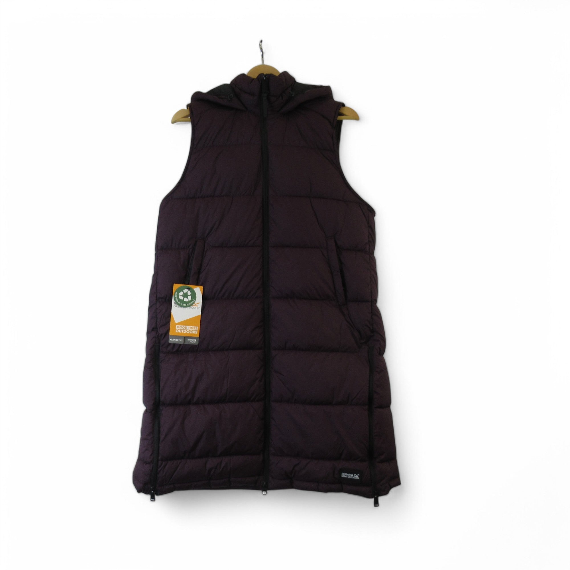 front image Regatta Gilet UK 12 Plum Hooded Womenswear | Preloved