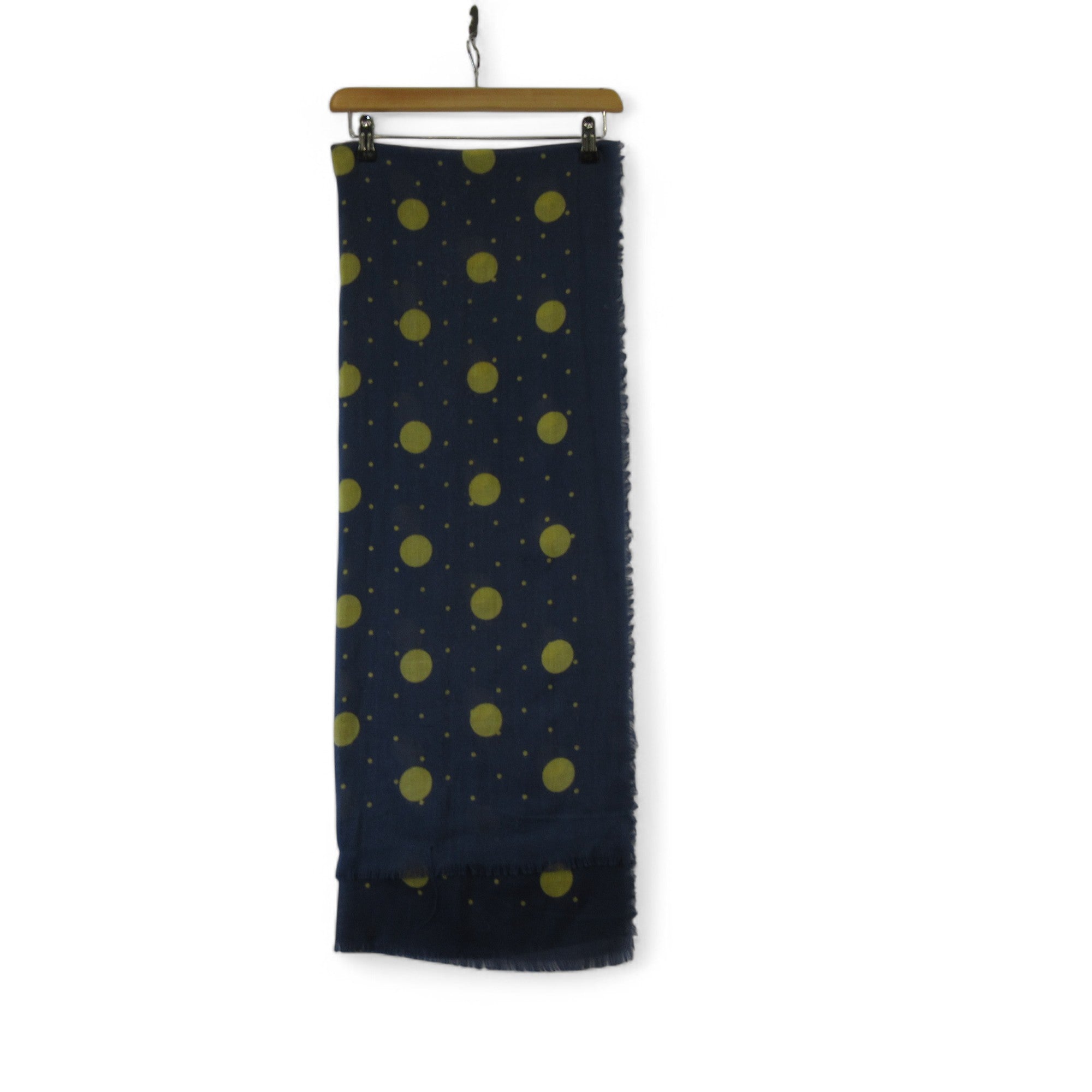 front image Laura Ashley Scarf Blue Yellow Spotted Womenswear | Preloved