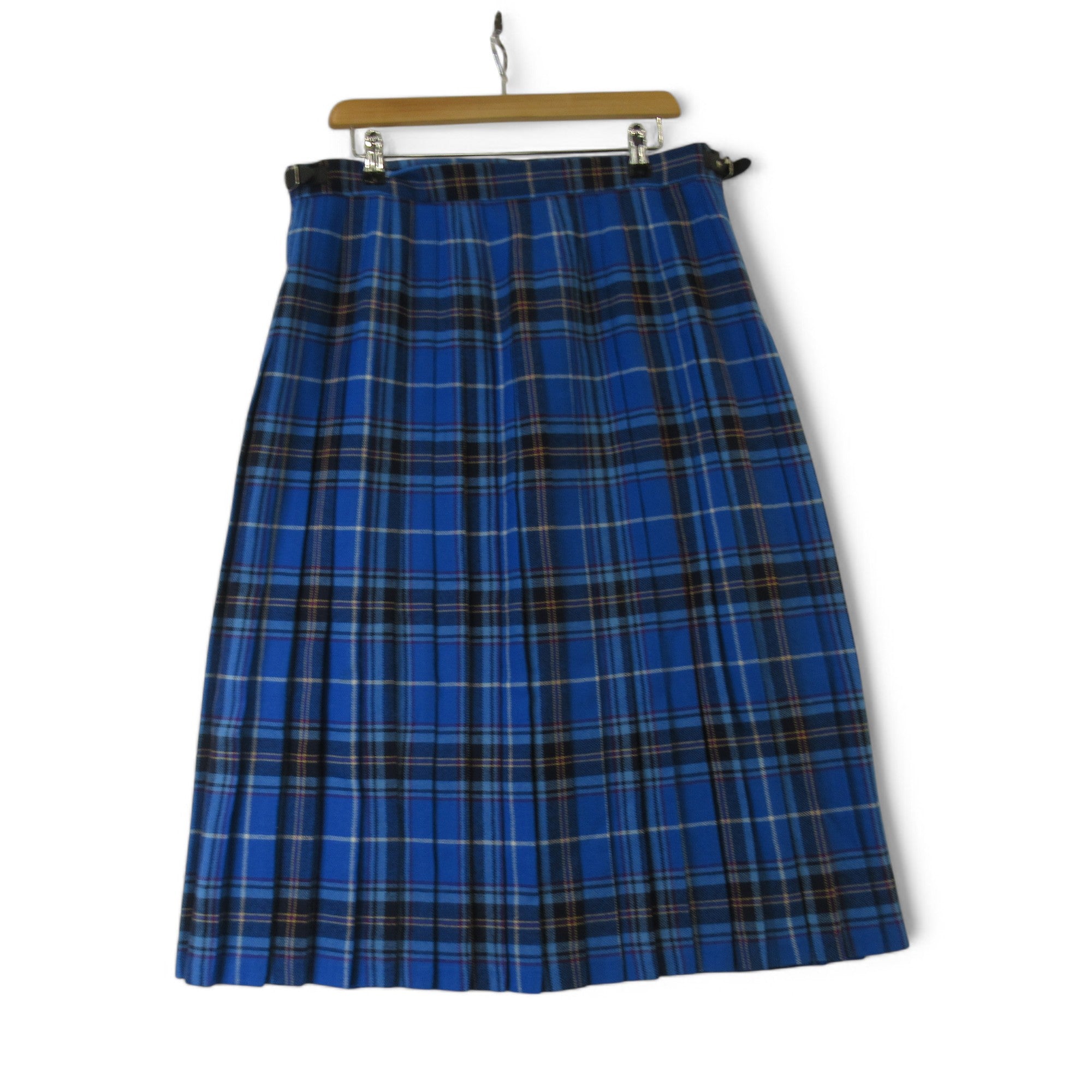 back image James Pringle Weavers Tartan Kilt W34" Blue Womenswear | Preloved