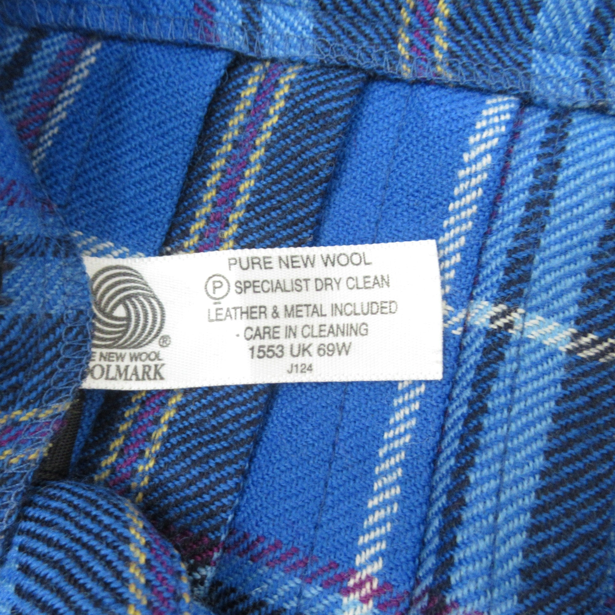 care label image James Pringle Weavers Tartan Kilt W34" Blue Womenswear | Preloved