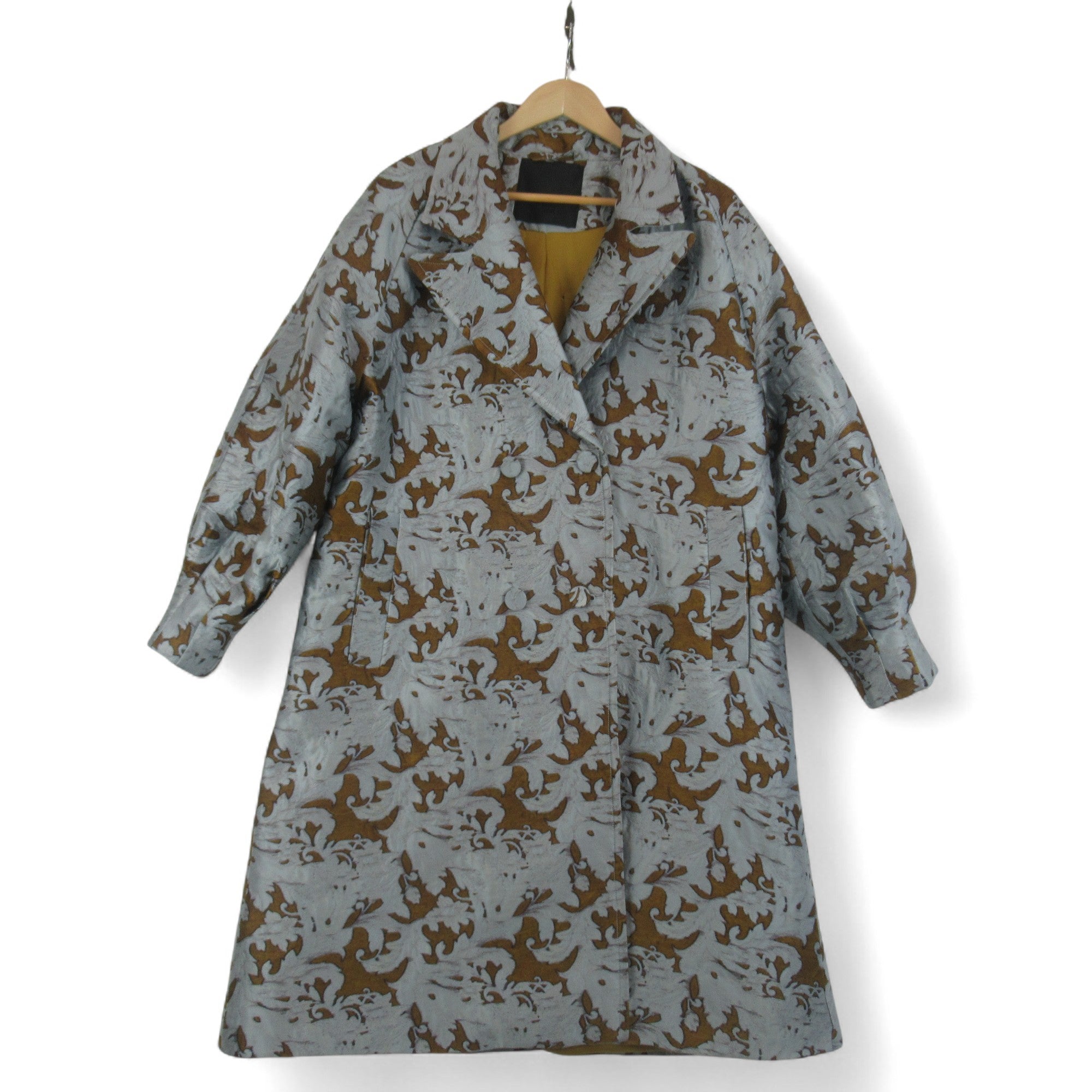 front image for Reserved Re Design Large Silver Brown Overcoat Womenswear | Preloved