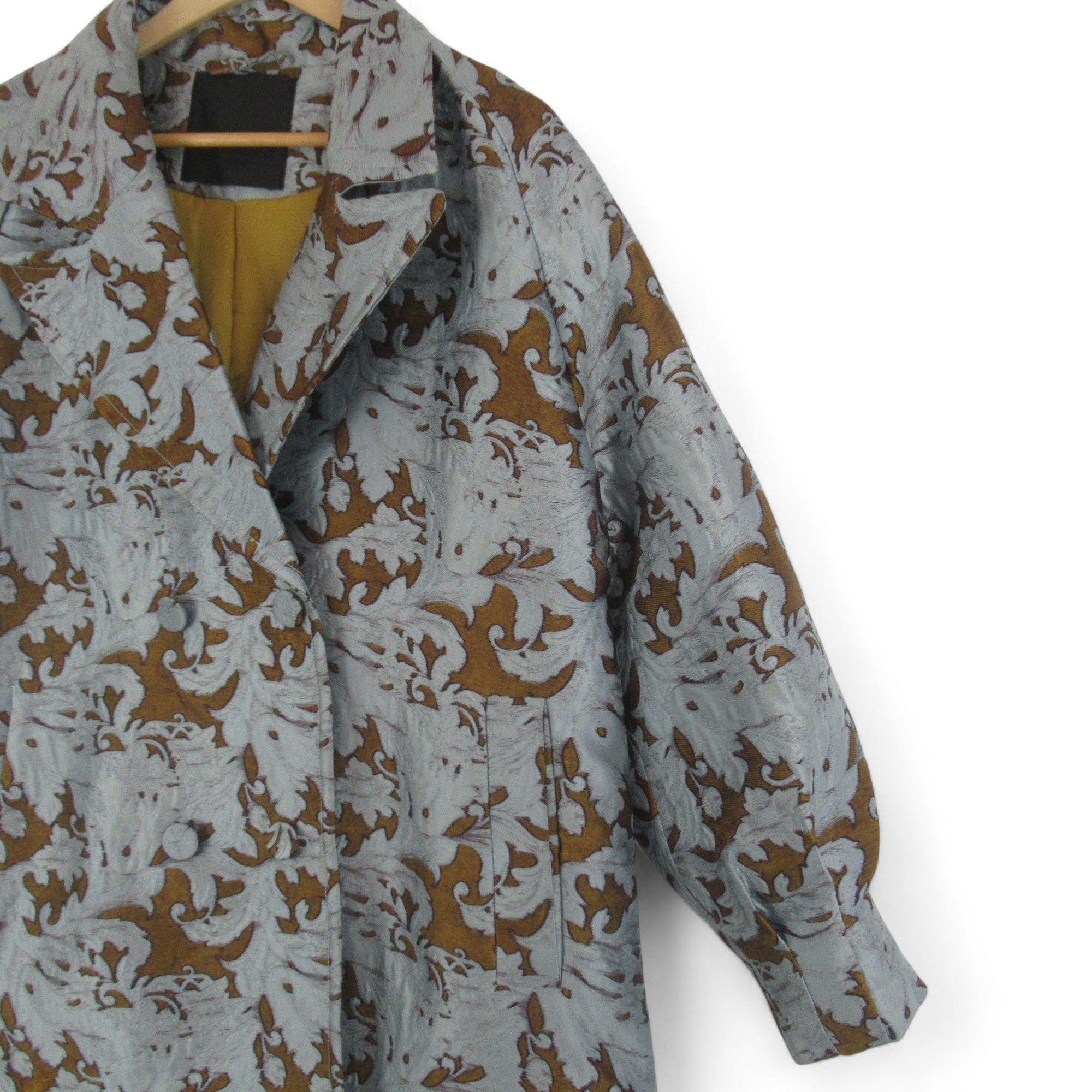 front image for Reserved Re Design Large Silver Brown Overcoat Womenswear | Preloved