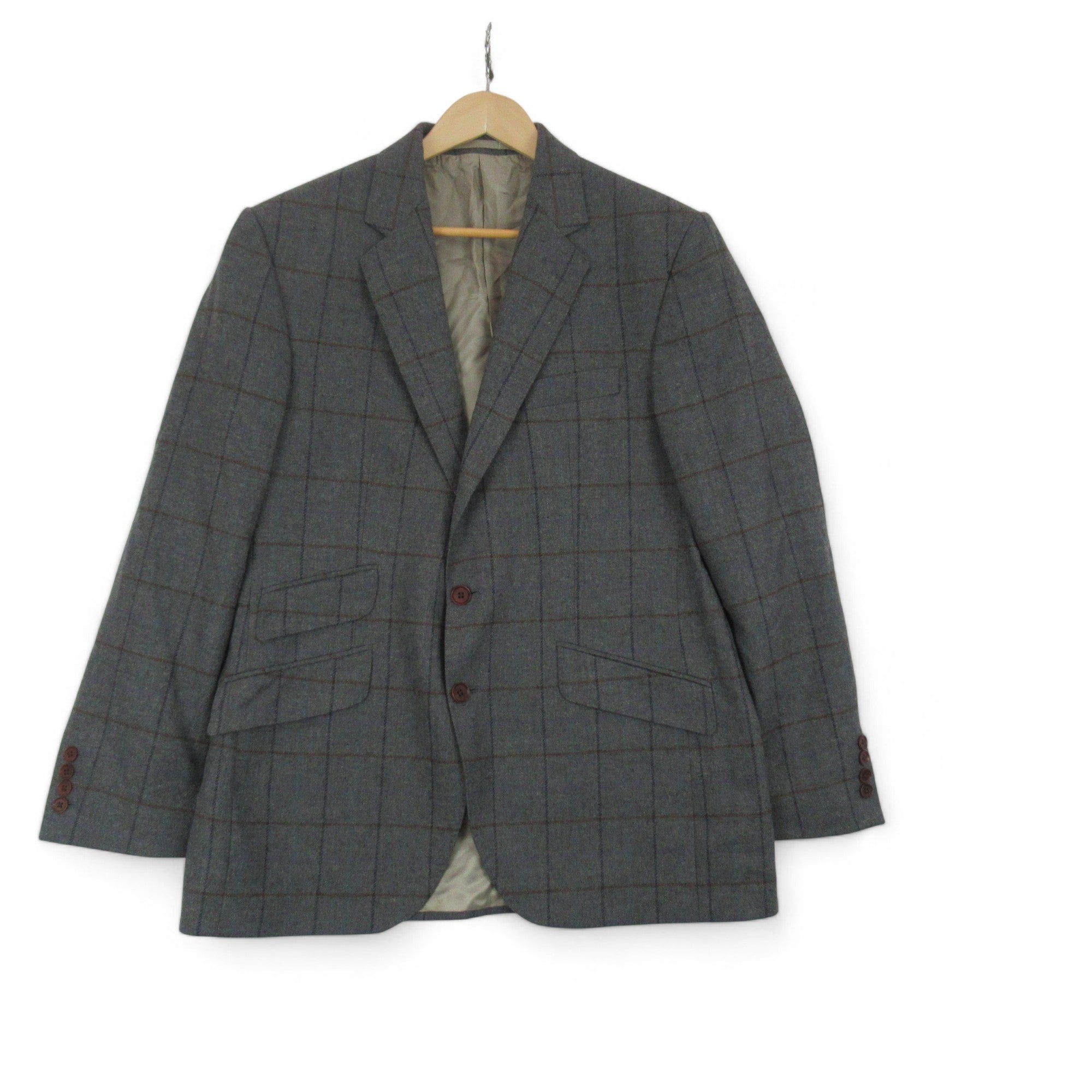 front image for Charles Tyrwhitt 42R Grey Wool Blazer Jacket Menswear | Preloved