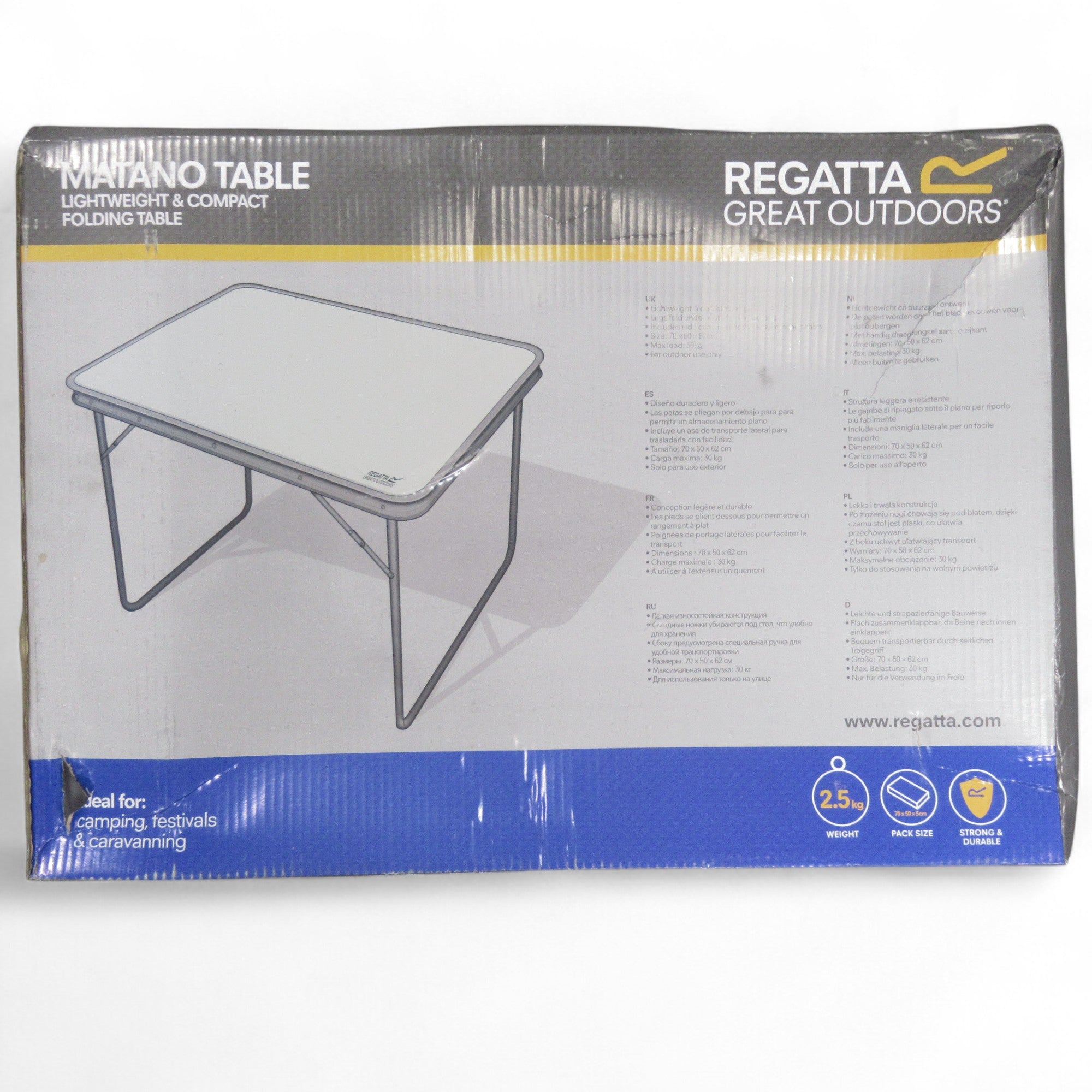 Regatta Matano Folding Table Outdoor Lightweight Compact | Pre-loved