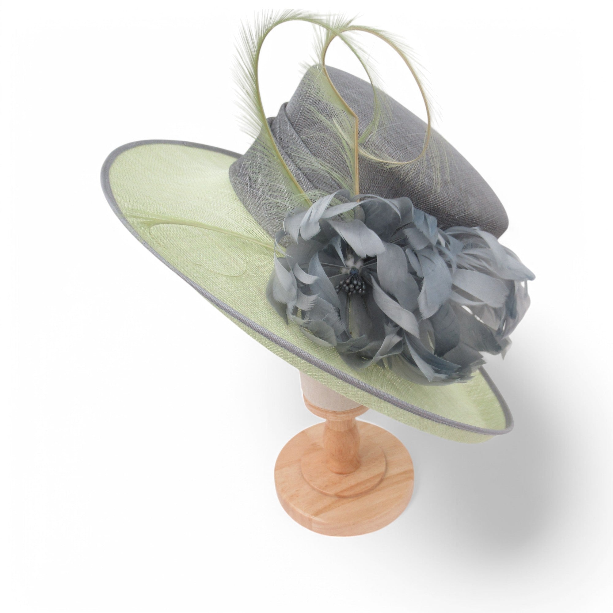 side image for Jacques Vert Mother Of Bride Vintage Hat Lime Grey Womenswear | Pre-loved