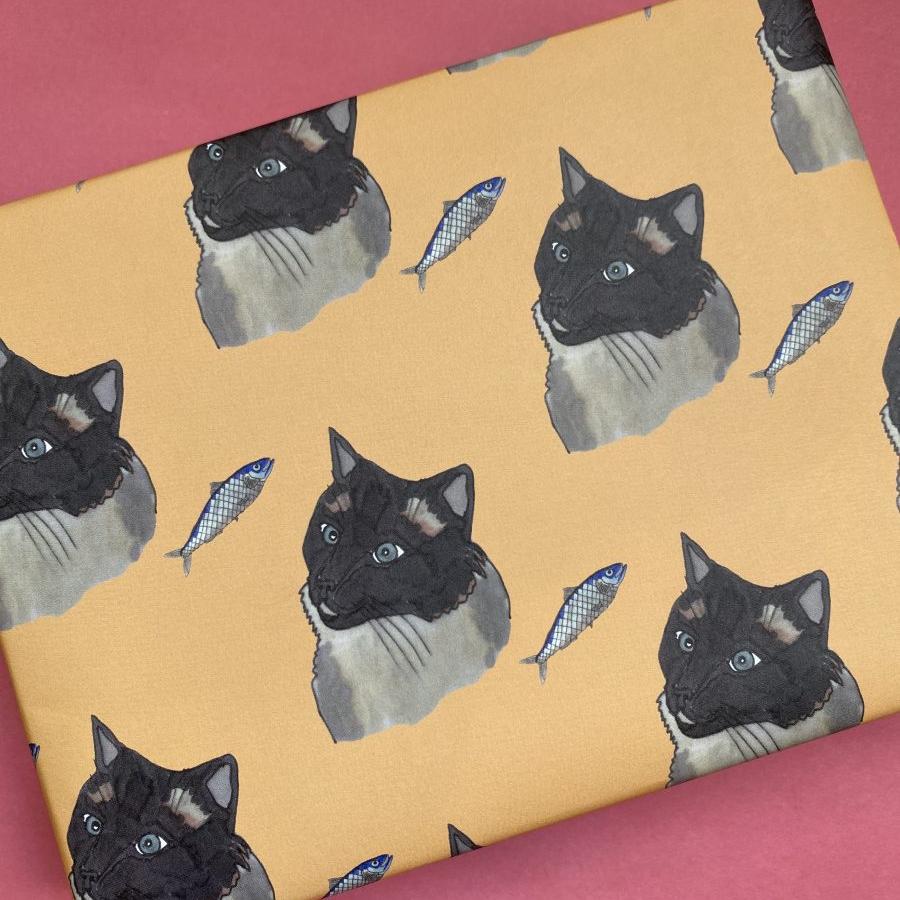 Cat Fish Wrapping Paper | Kat Draws It