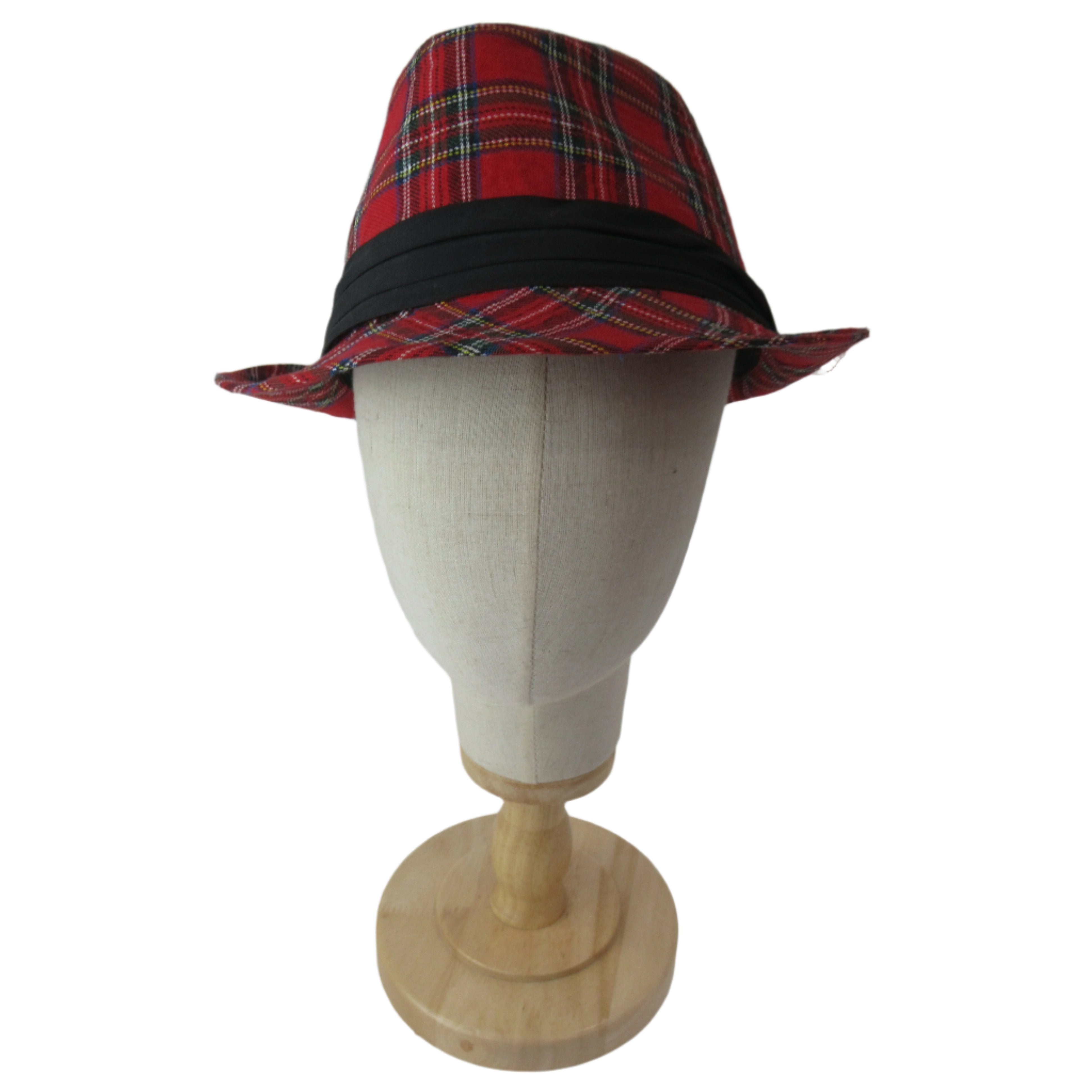 front image for King Ice Tartan Red 58 Hat Cotton Blend Womenswear | Preloved