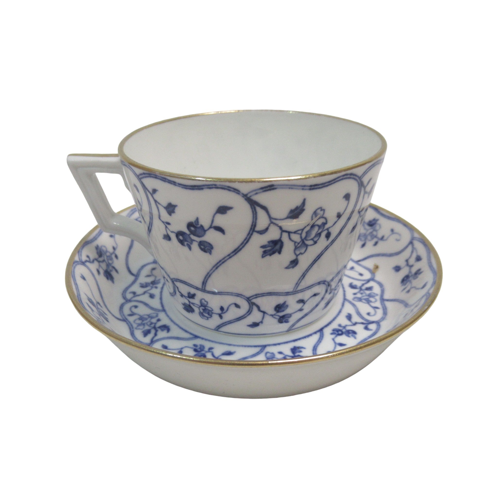 Front image of Mintons Cup & Saucer No. 29993 Floral Pattern Blue/White