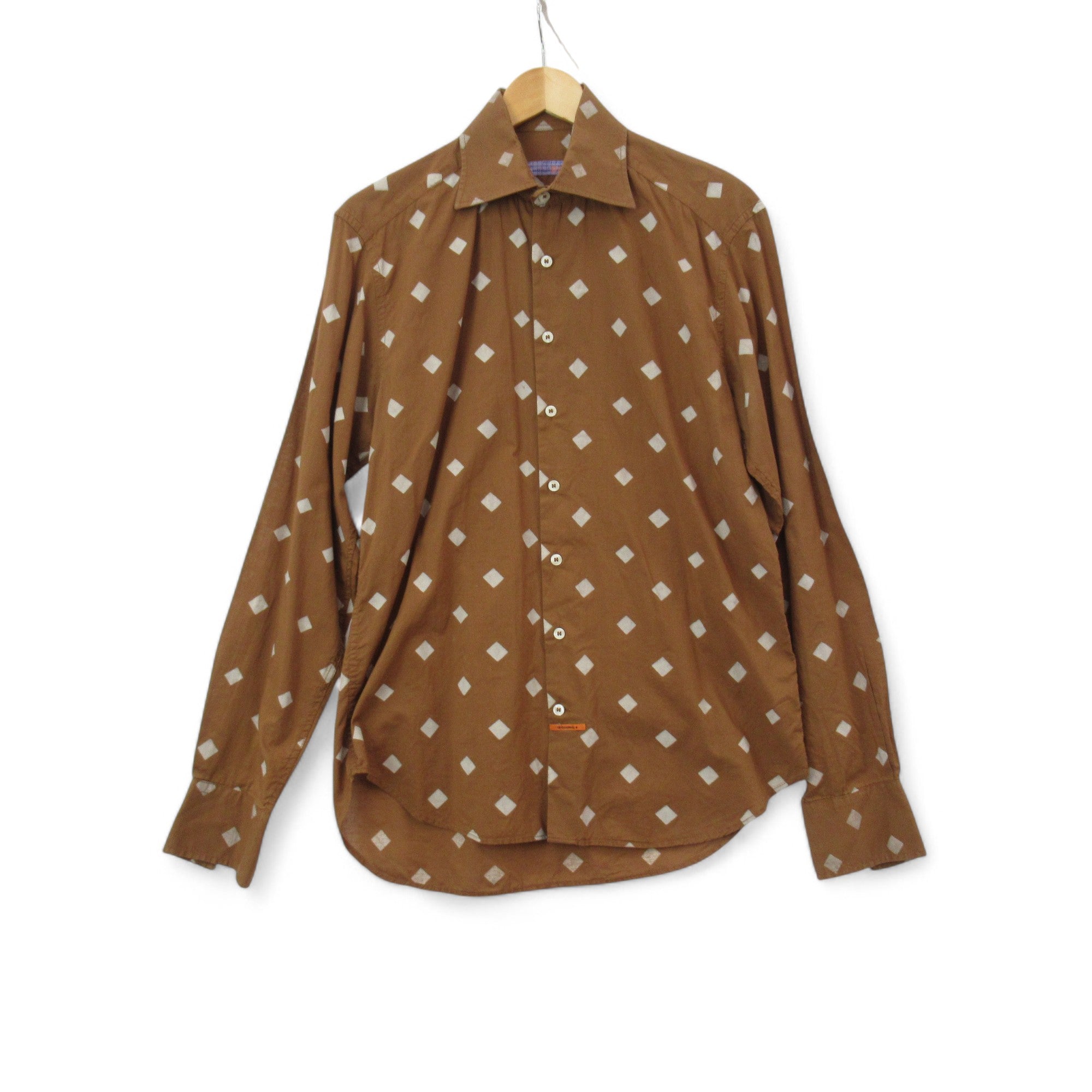 front image for Nodus Vintage Shirt Brown Patterned 15.5" Menswear | Pre-loved