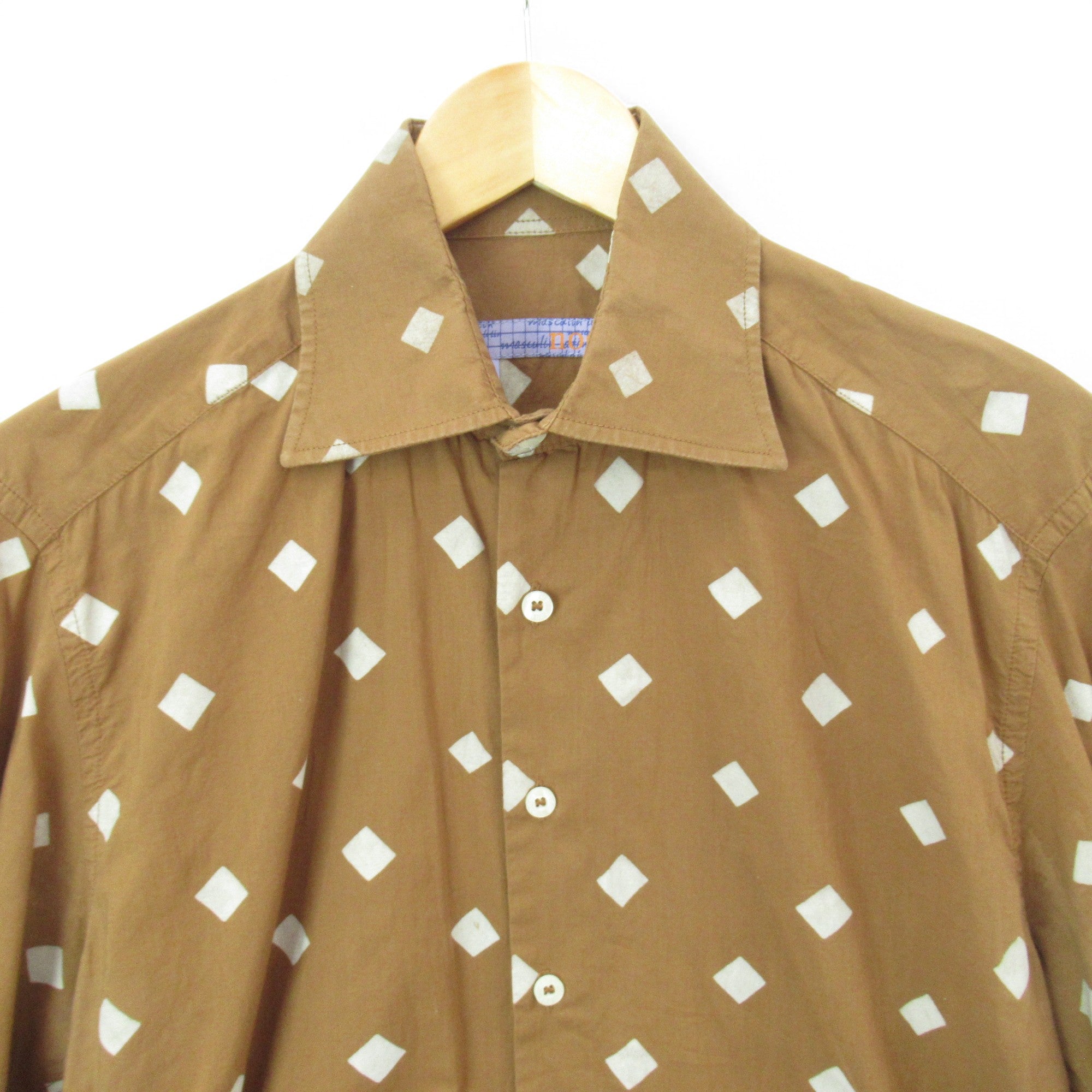 top image for Nodus Vintage Shirt Brown Patterned 15.5" Menswear | Pre-loved