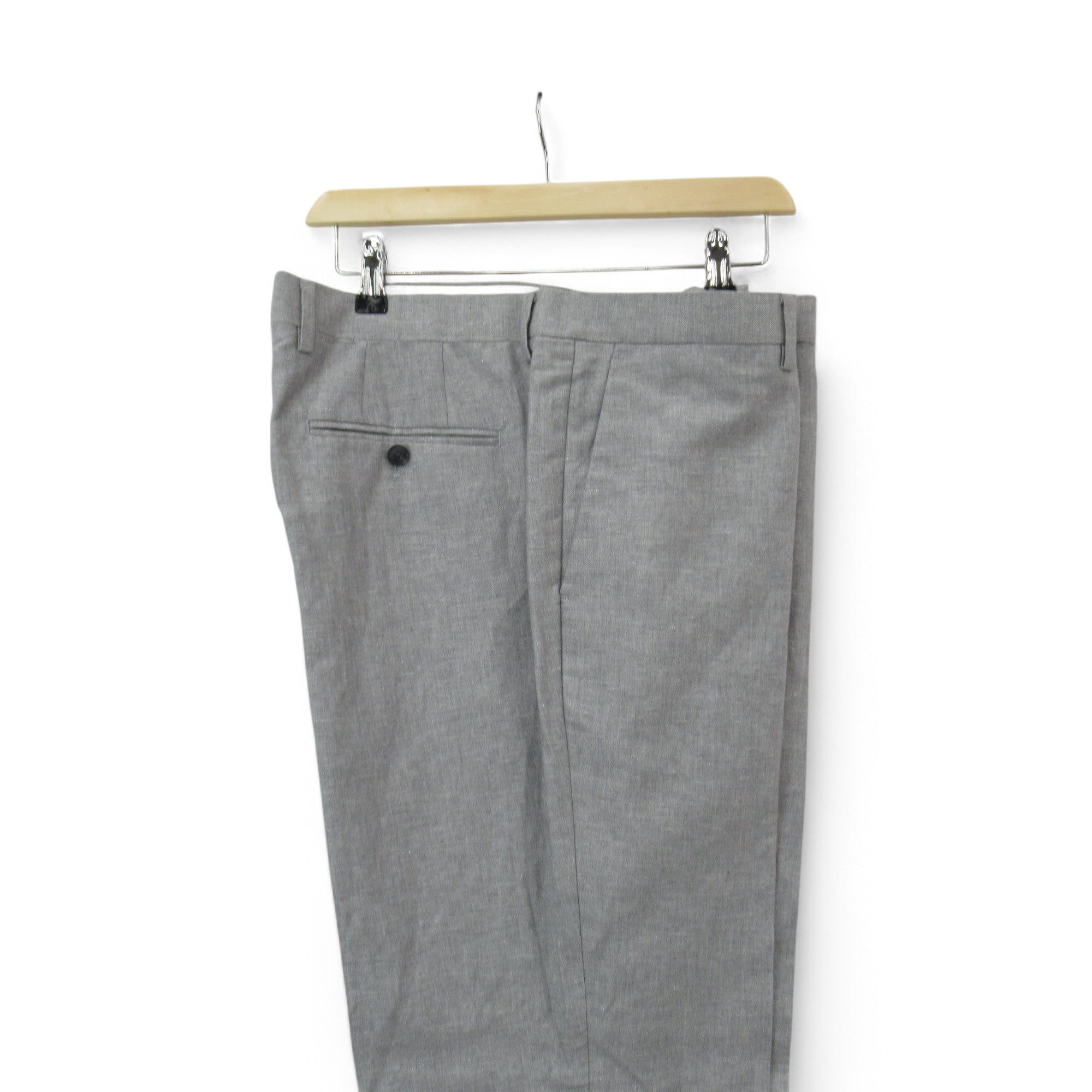 side image for Reiss Chino Trousers Grey W38" Linen Blend Menswear | Pre-loved