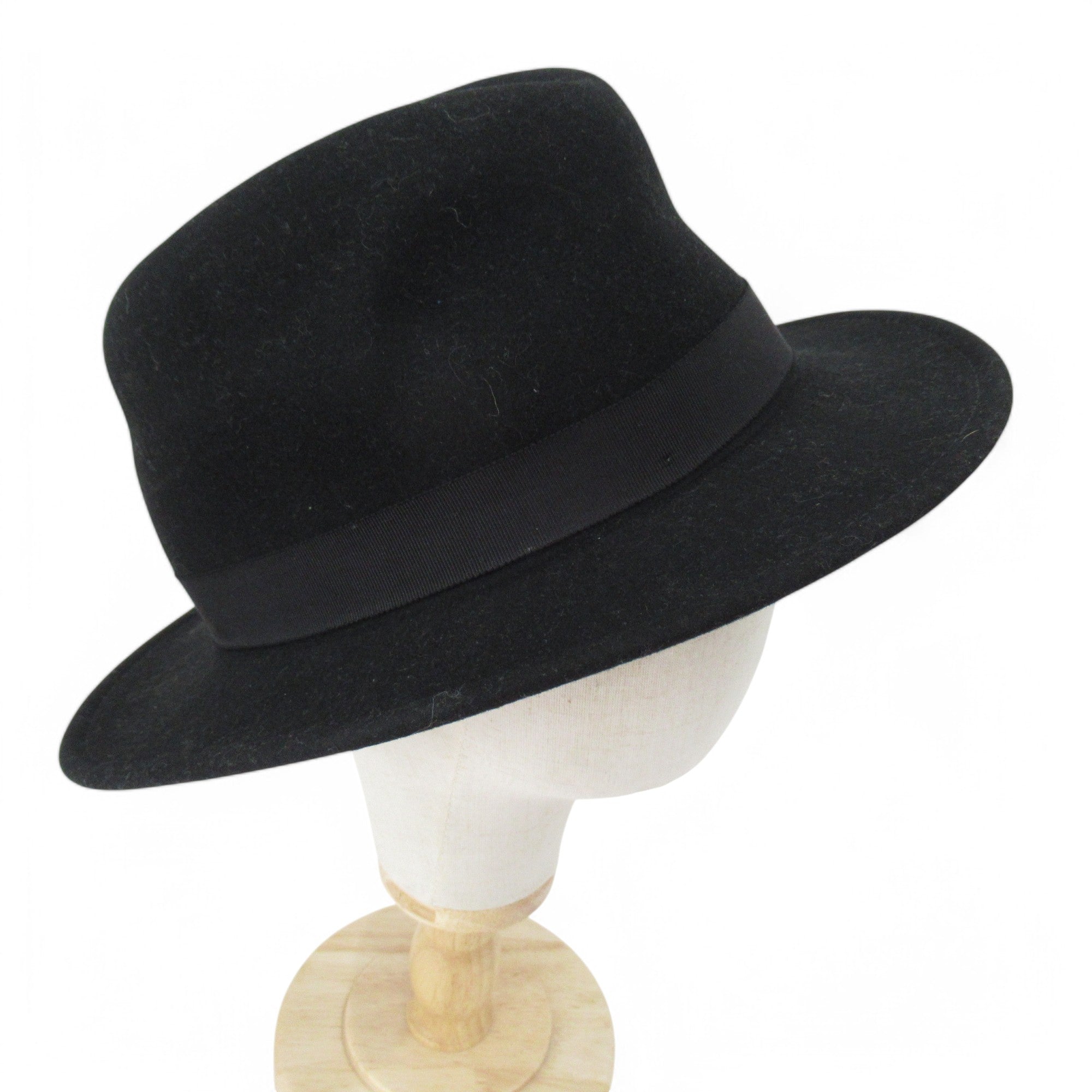side image for Orvis Vintage Fedora Hat Black 100% Wool Menswear | Pre-loved 