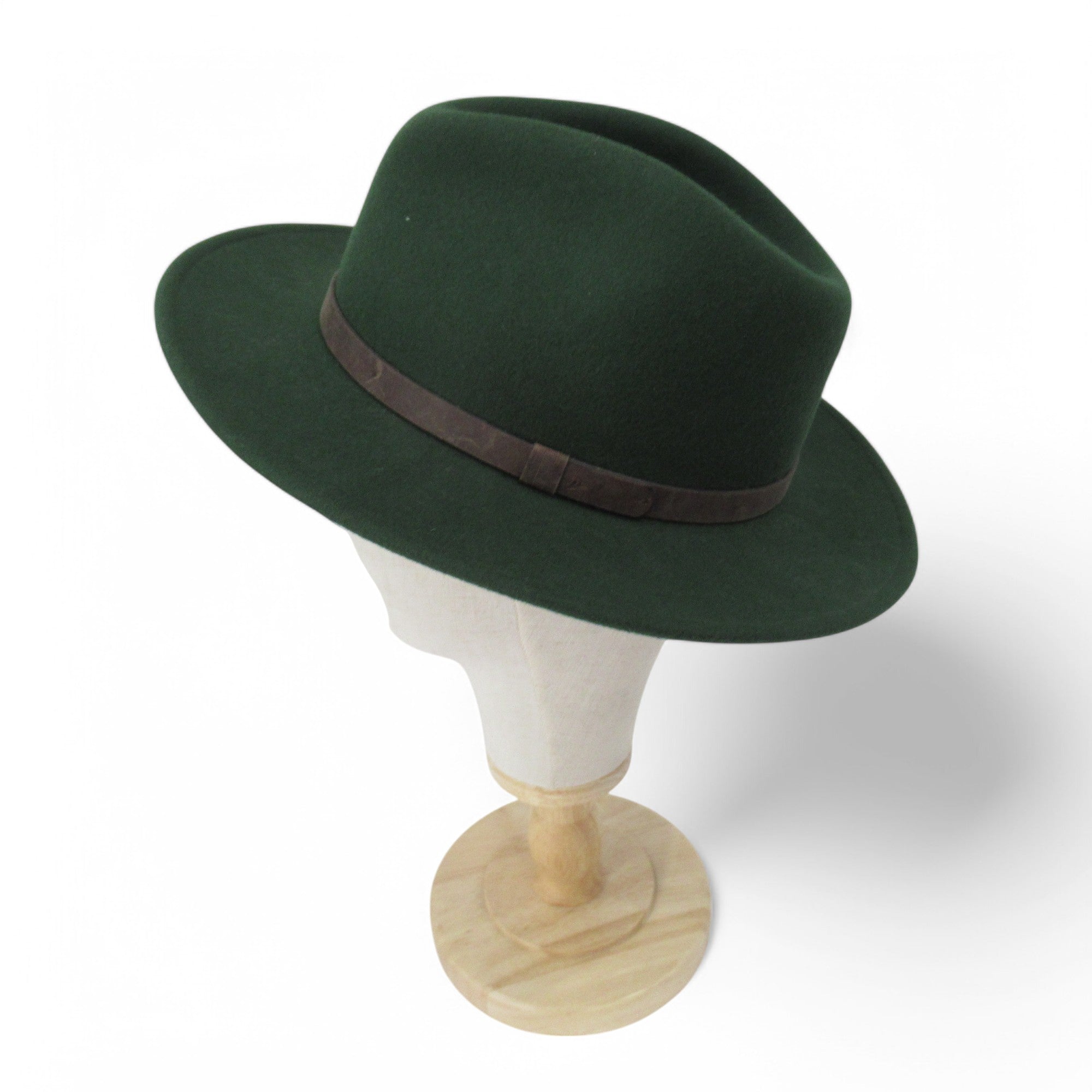 side image for Major Fedora Vintage Hat Green 100% Wool Menswear | Pre-loved