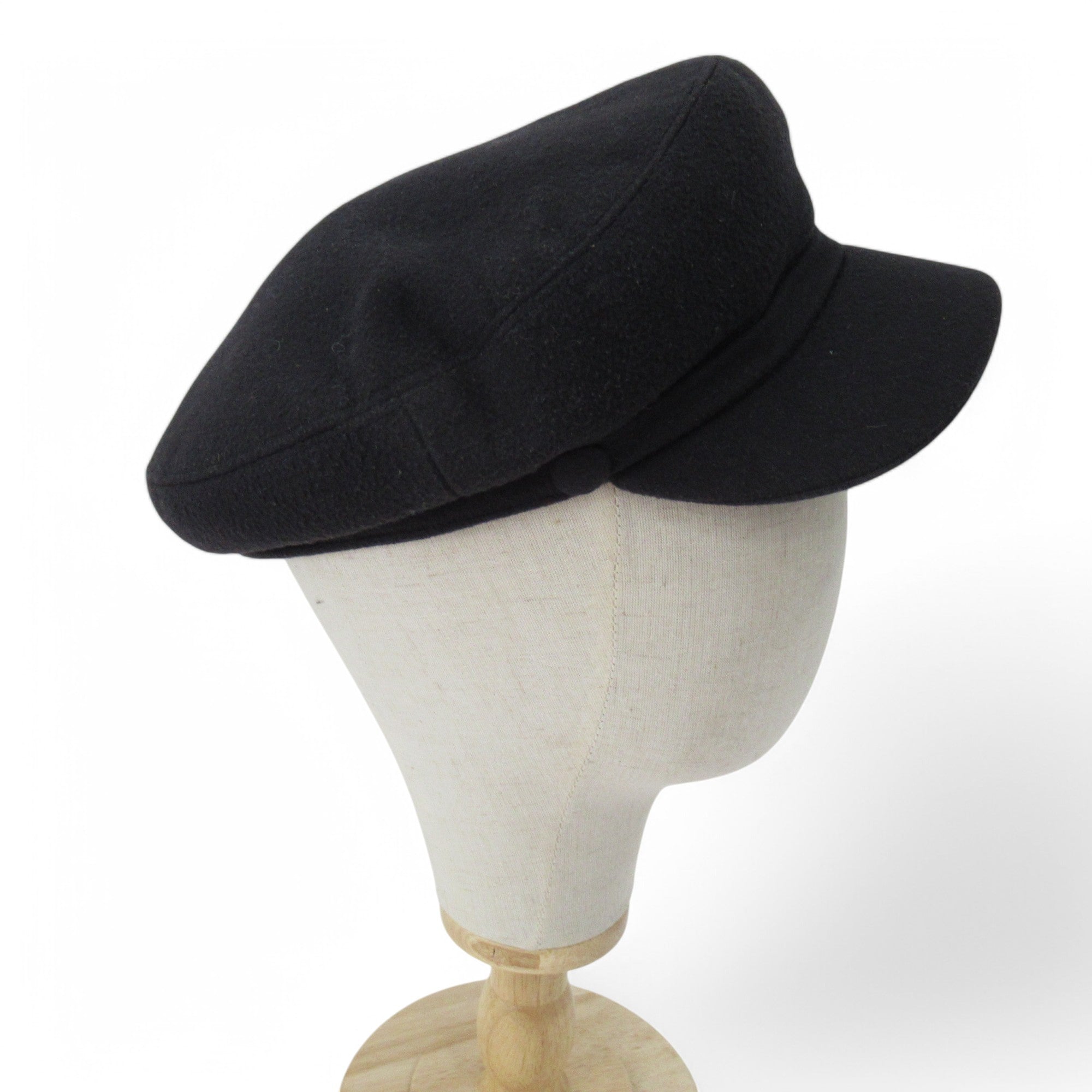 side image for Cappelleria Melegari Vintage Peaky Cap Navy Menswear | Pre-loved