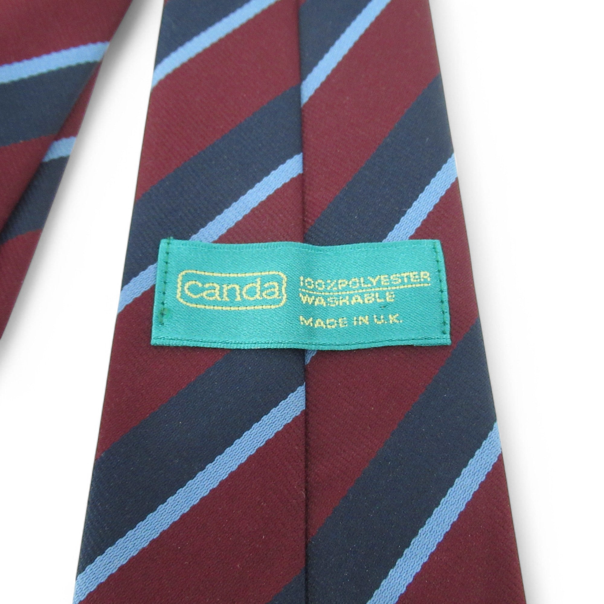 label image for Canda Vintage Tie Burgundy Blue Stripe Menswear | Pre-loved