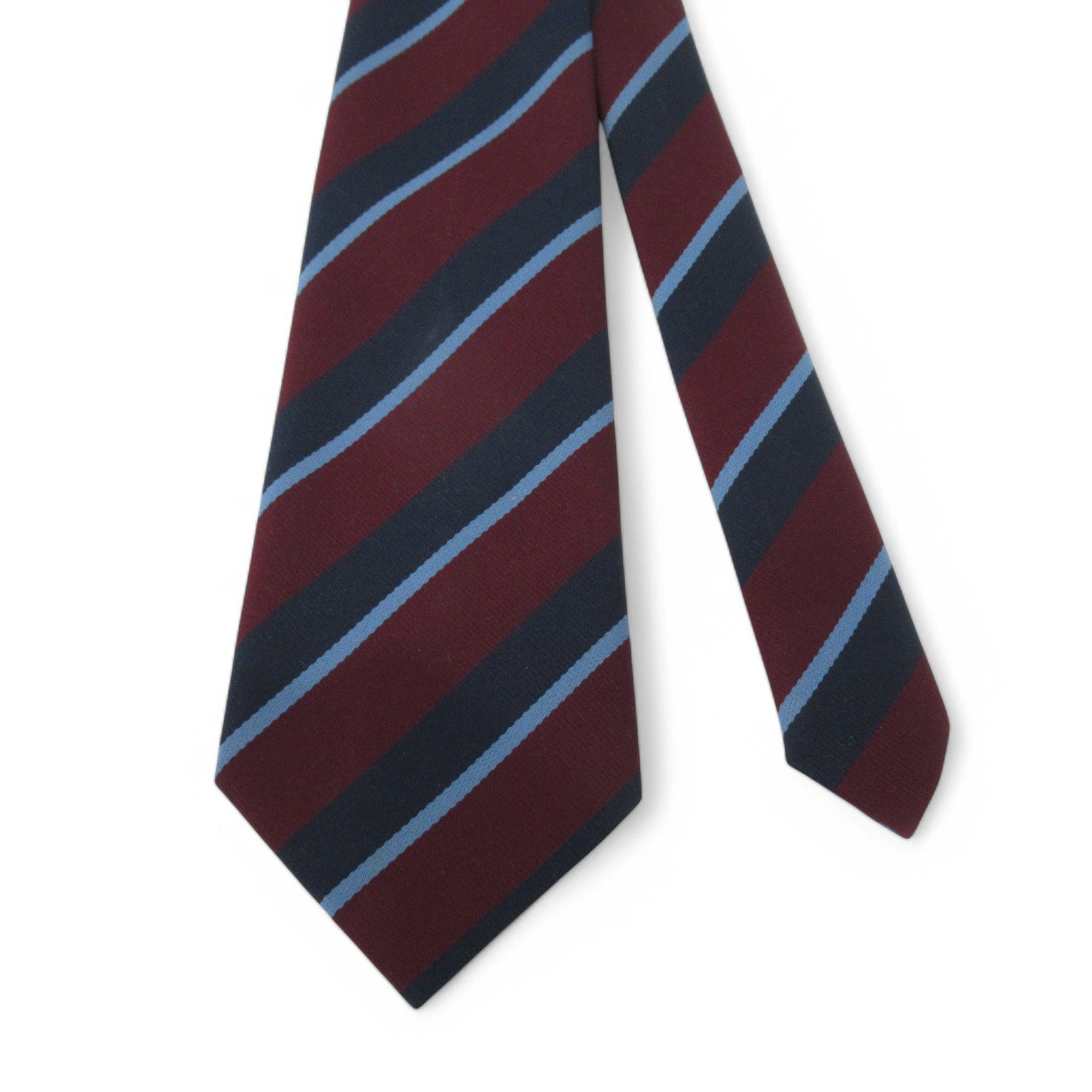 front image for Canda Vintage Tie Burgundy Blue Stripe Menswear | Pre-loved