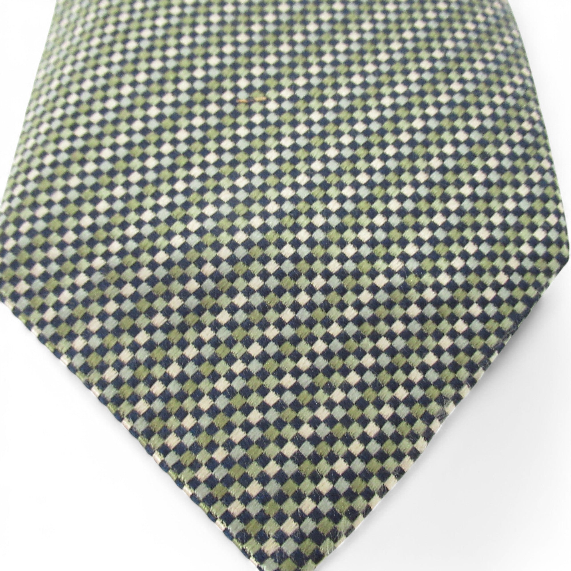 close up image for M & S Italian Fine Silk Vintage Tie Green Menswear | Pre-loved 