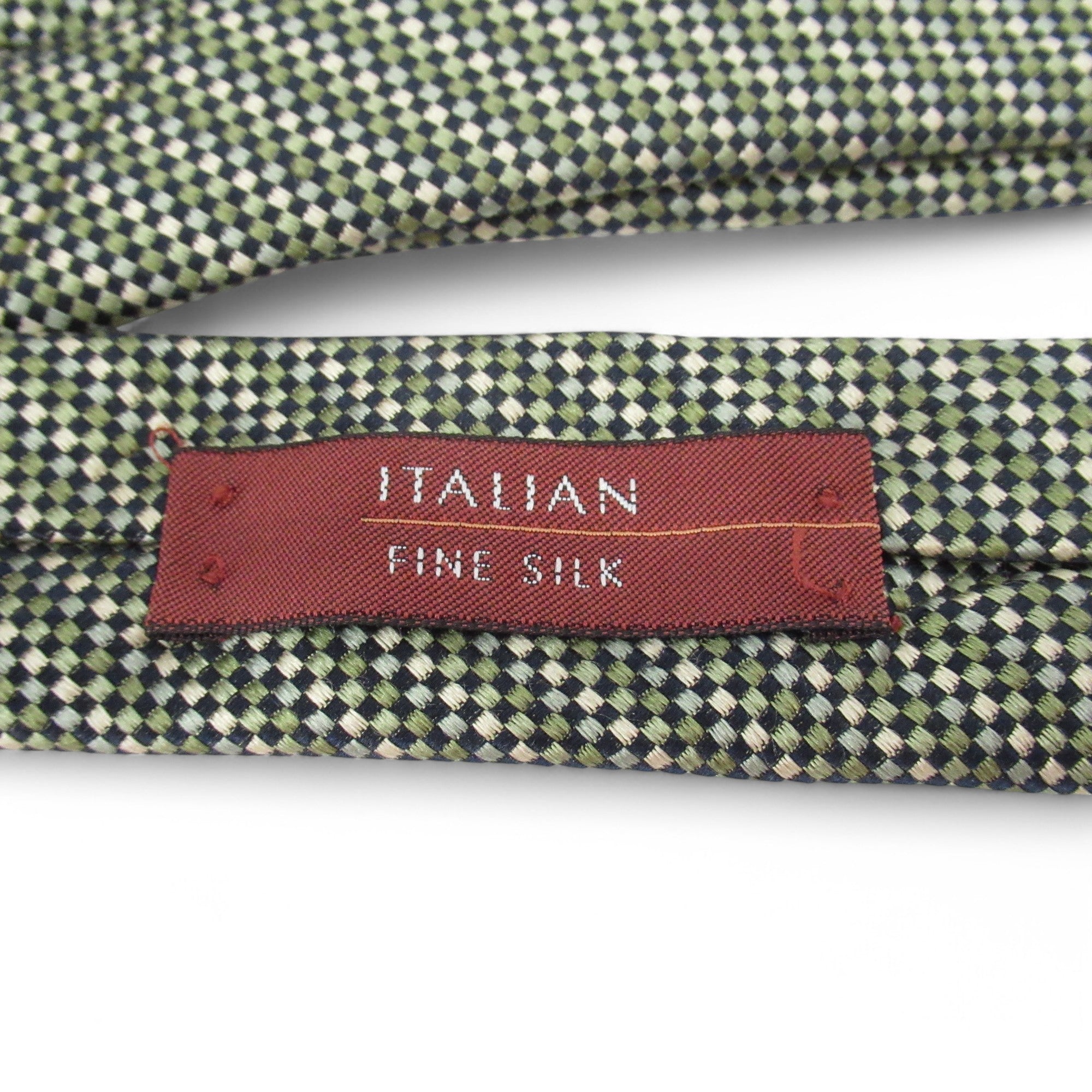 label image for M & S Italian Fine Silk Vintage Tie Green Menswear | Pre-loved 