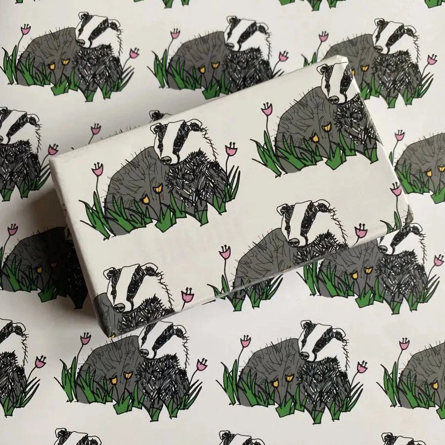 Badger Wrapping Paper | Kat Draws It