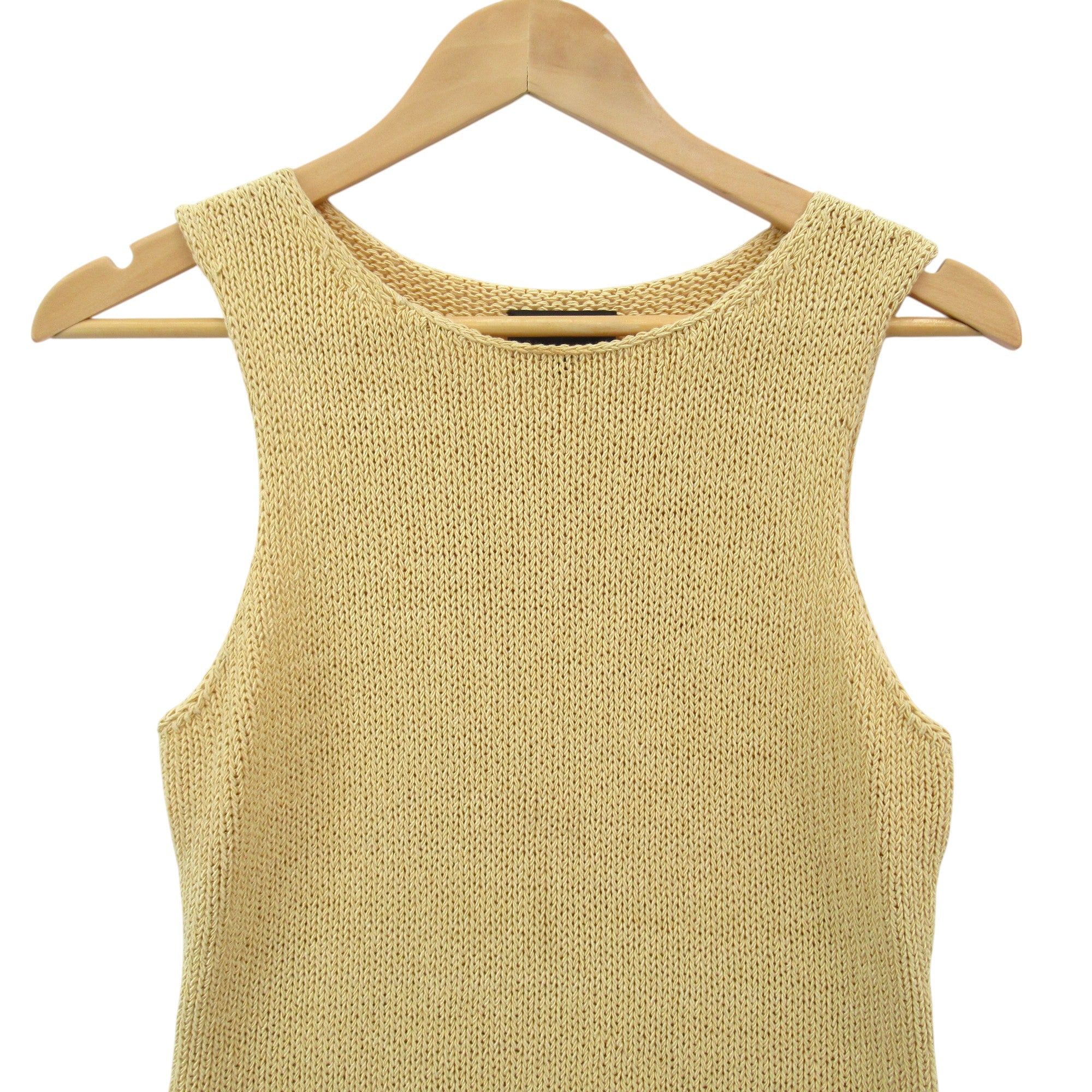front image for Theory Crochet Sleeveless Top Medium Gold Womenswear | Pre-loved