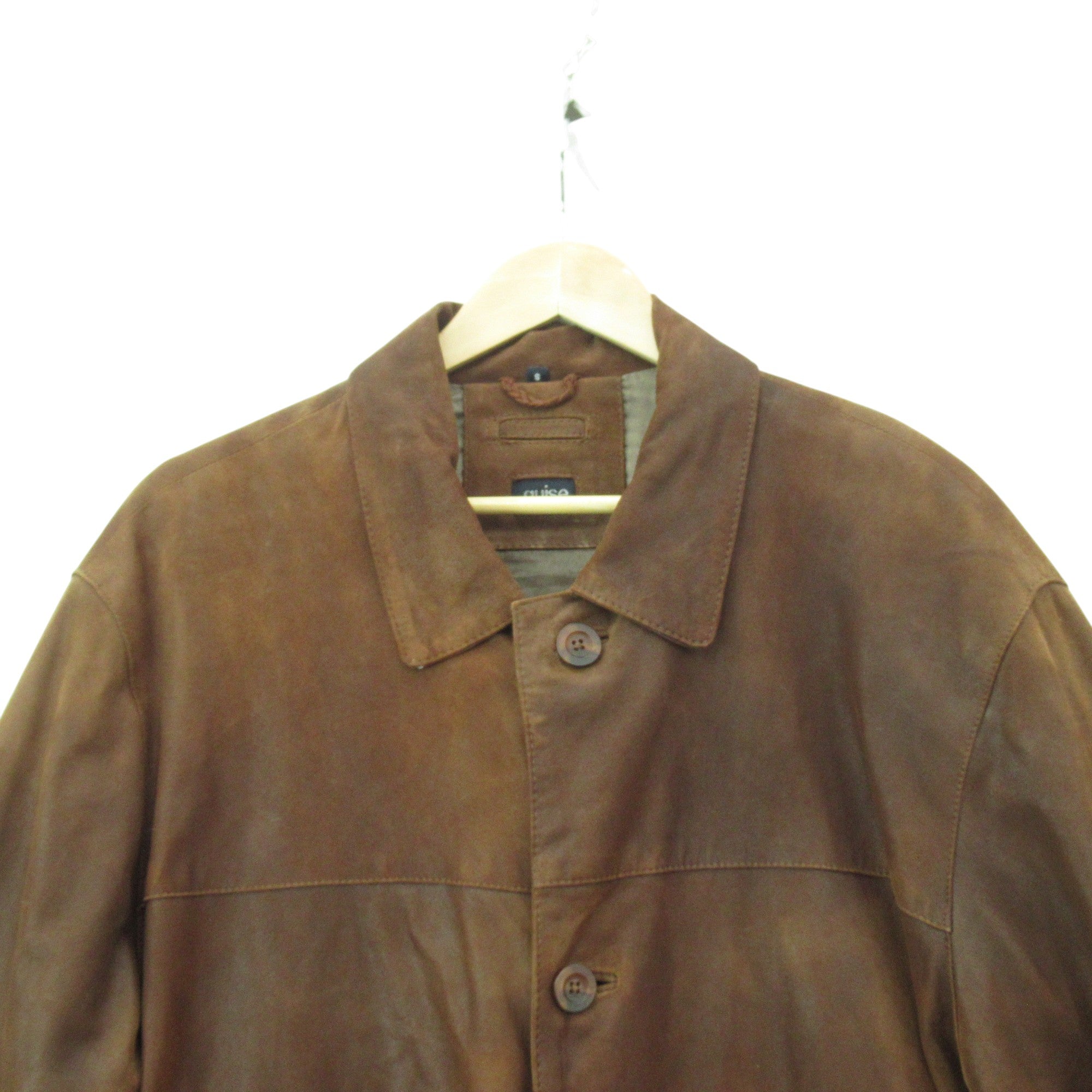 shoulder image for Guise Suede Jacket Small Brown Vintage Menswear | Pre-loved