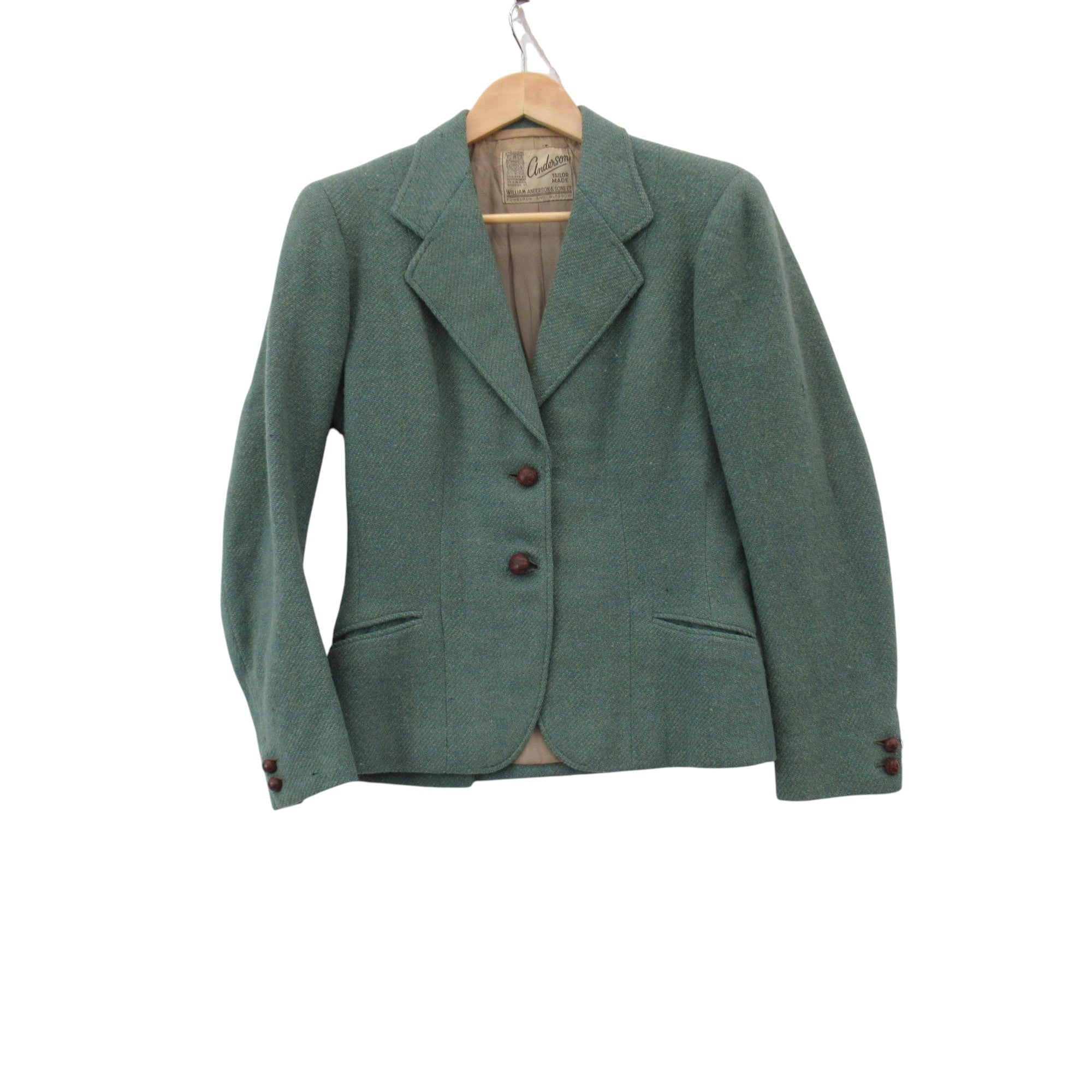 front image for Anderson Vintage Blazer Jacket UK 12 Green Womenswear | Pre-loved