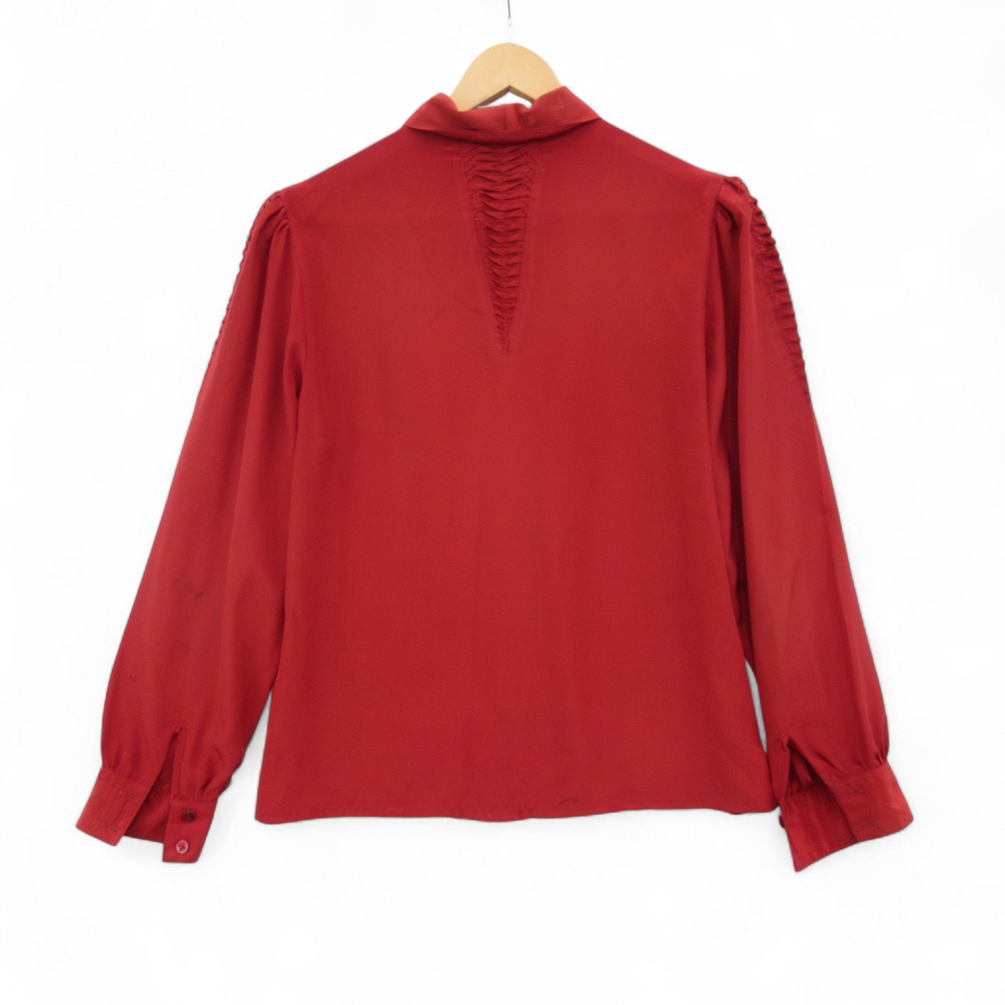 back image for Jacques Vert Vintage Blouse Shirt Red UK 12 Womenswear | Pre - loved