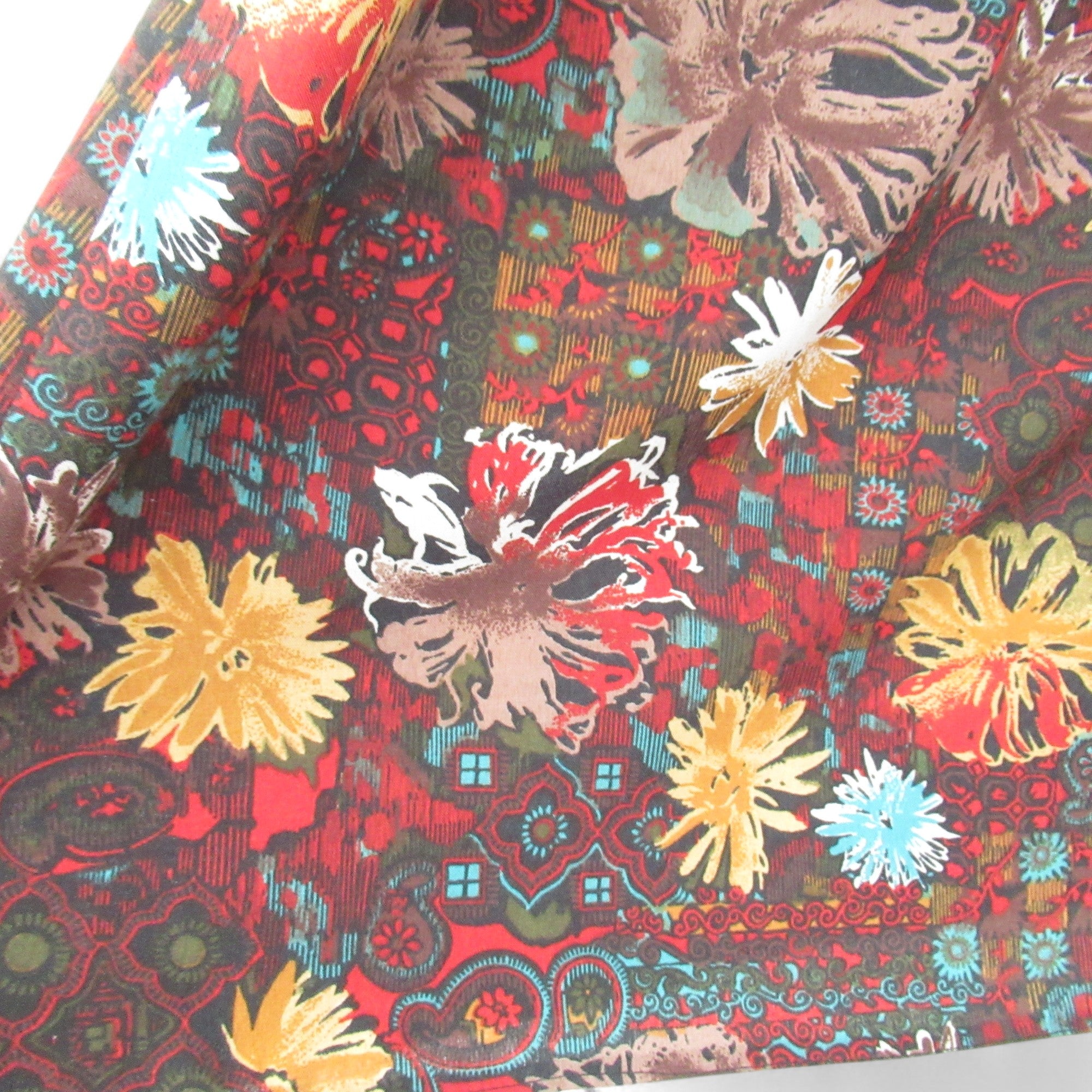 pattern image for Vintage Pleated Skirt Floral Large Multicoloured Womenswear | Pre-loved