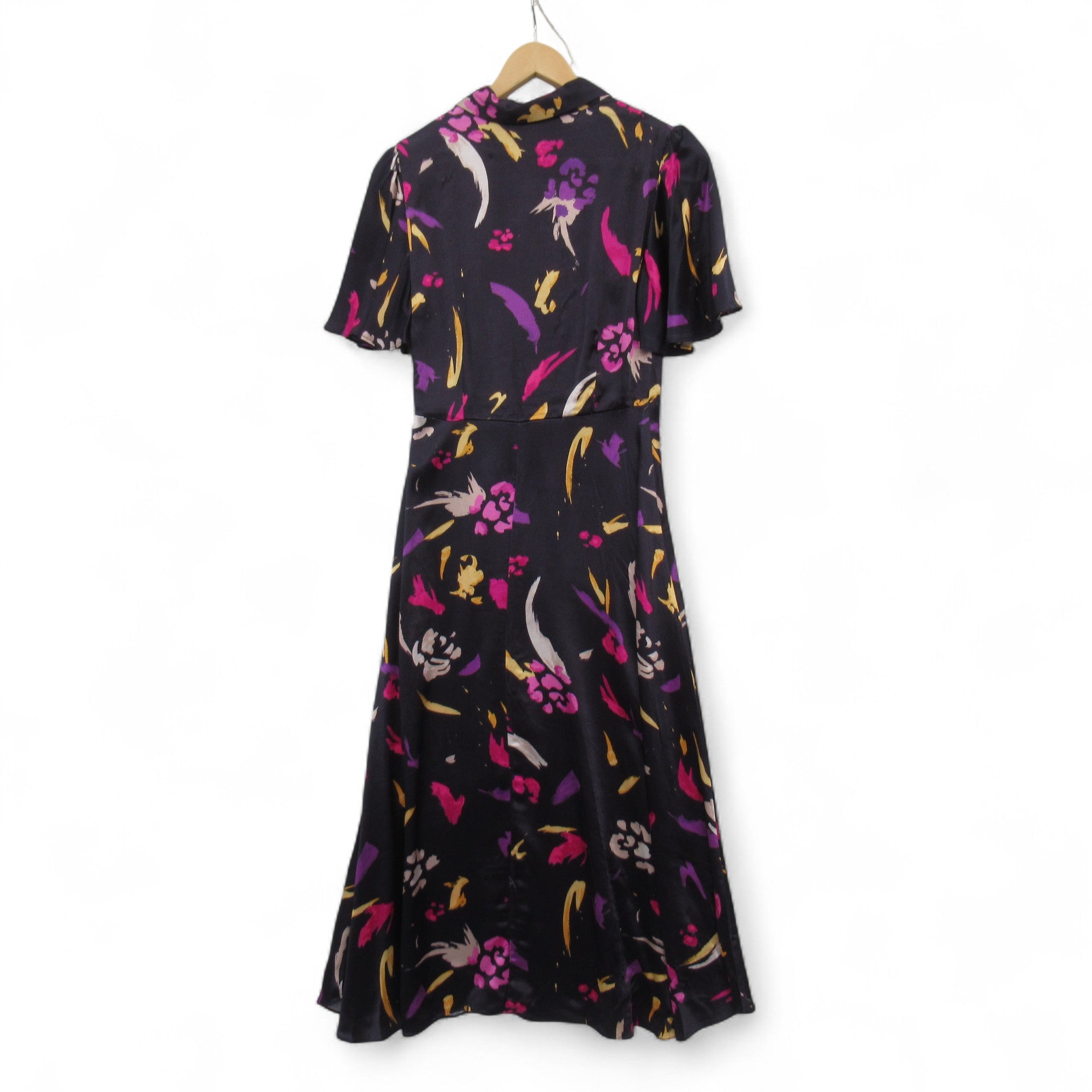 back image for Monsoon Satin Midi Dress UK 8 Multicoloured Womenswear | Pre-loved