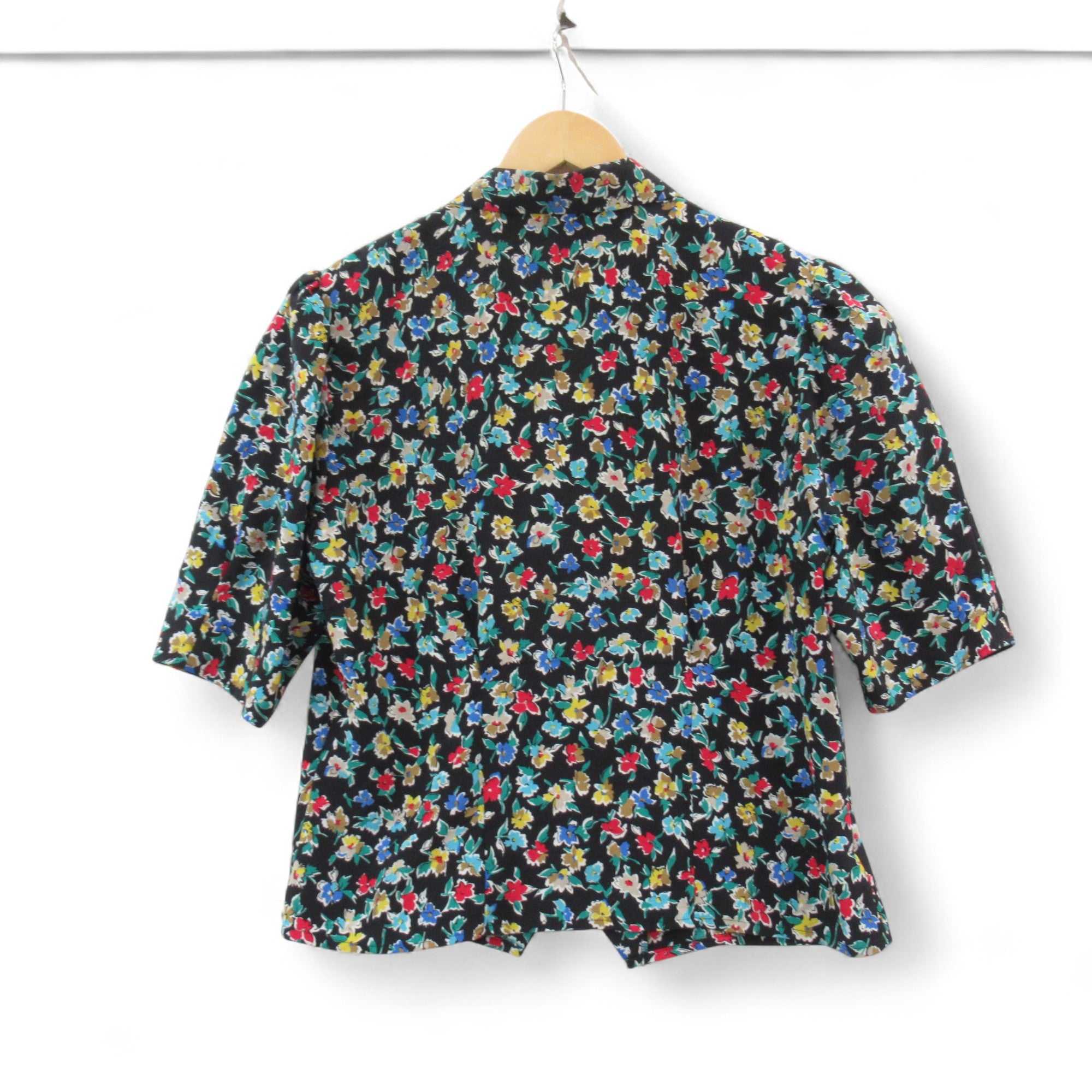 back image for St Michael Vintage Blouse Floral UK 12 Multicoloured Womenswear | Pre-loved 