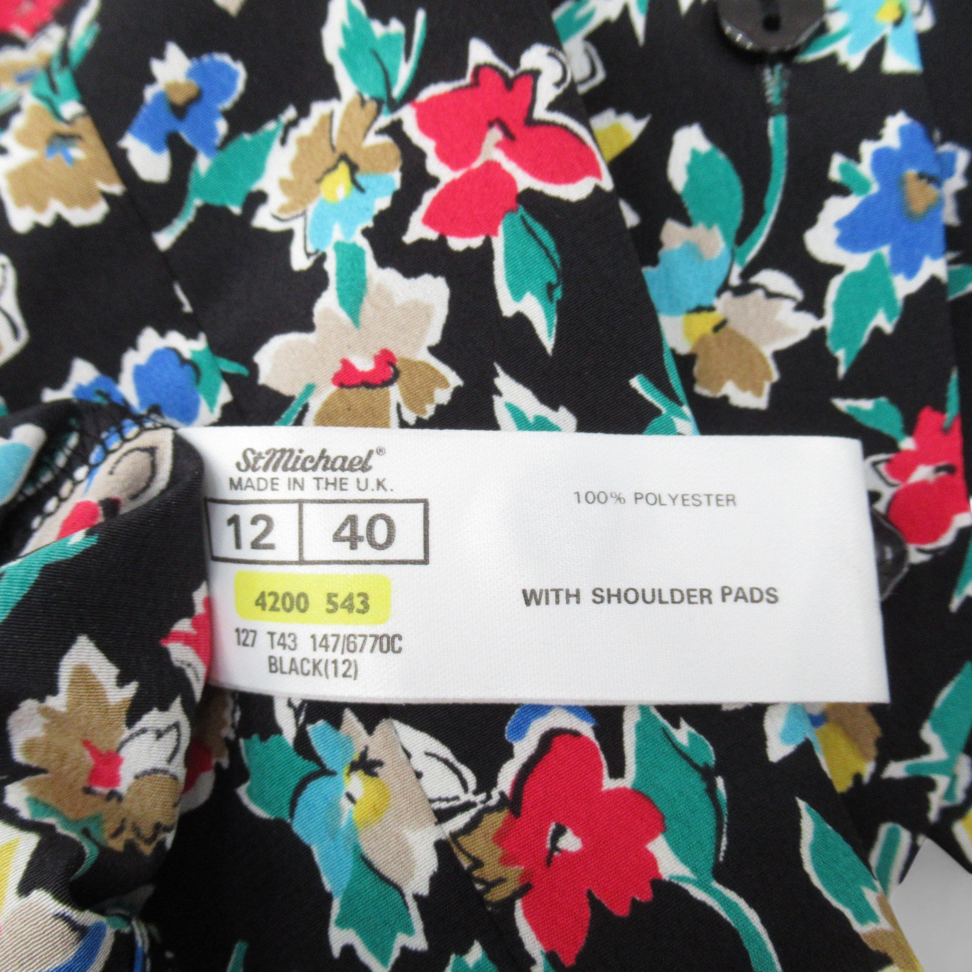 label image for St Michael Vintage Blouse Floral UK 12 Multicoloured Womenswear | Pre-loved 