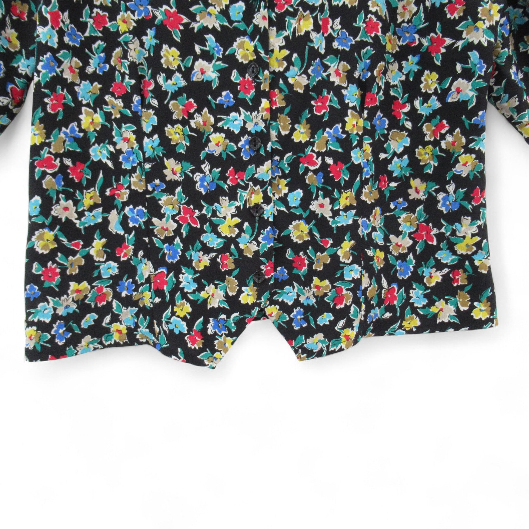 bottom image for St Michael Vintage Blouse Floral UK 12 Multicoloured Womenswear | Pre-loved 