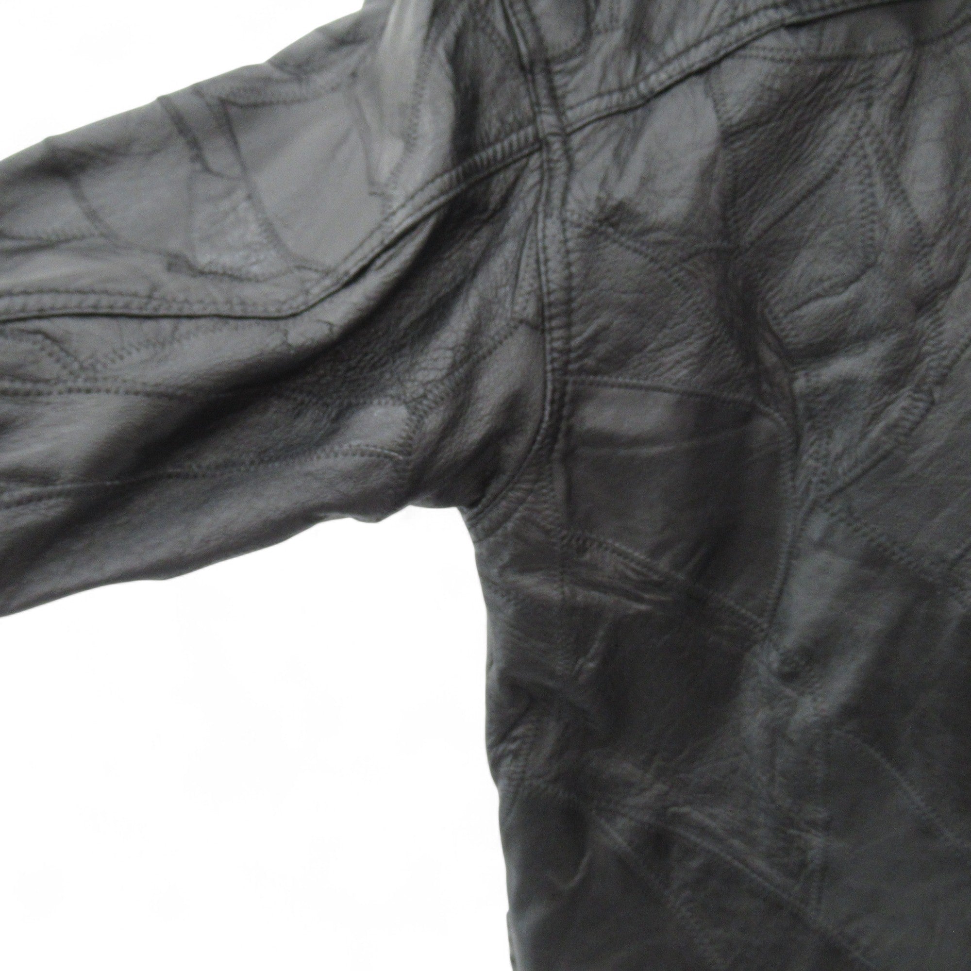 sleeve image for Vintage Leather Coat Large Black Hooded Womenswear | Pre-loved