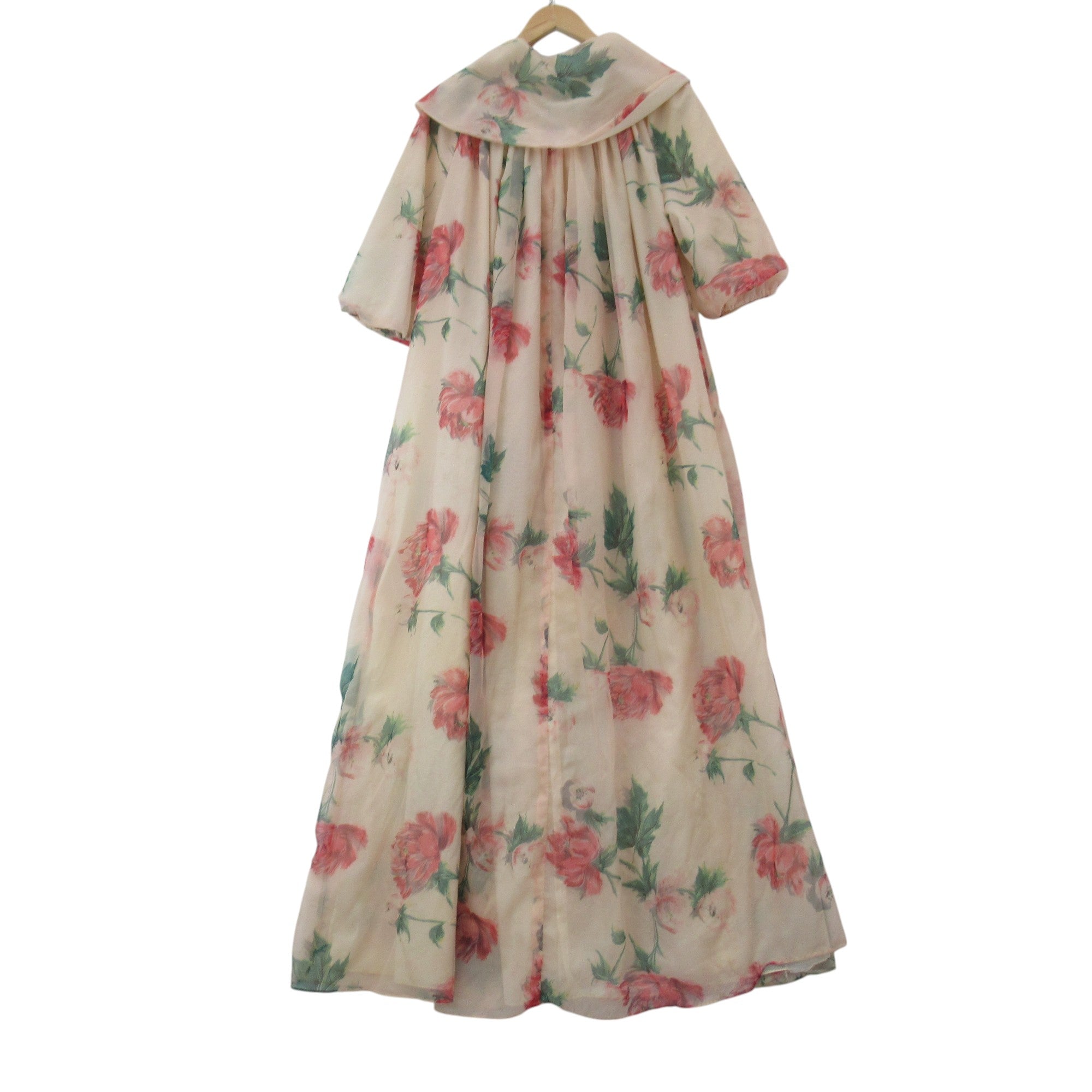 back image for Angela Gore Vintage 1970s Gown Robe Pink Floral Womenswear | Pre-loved 