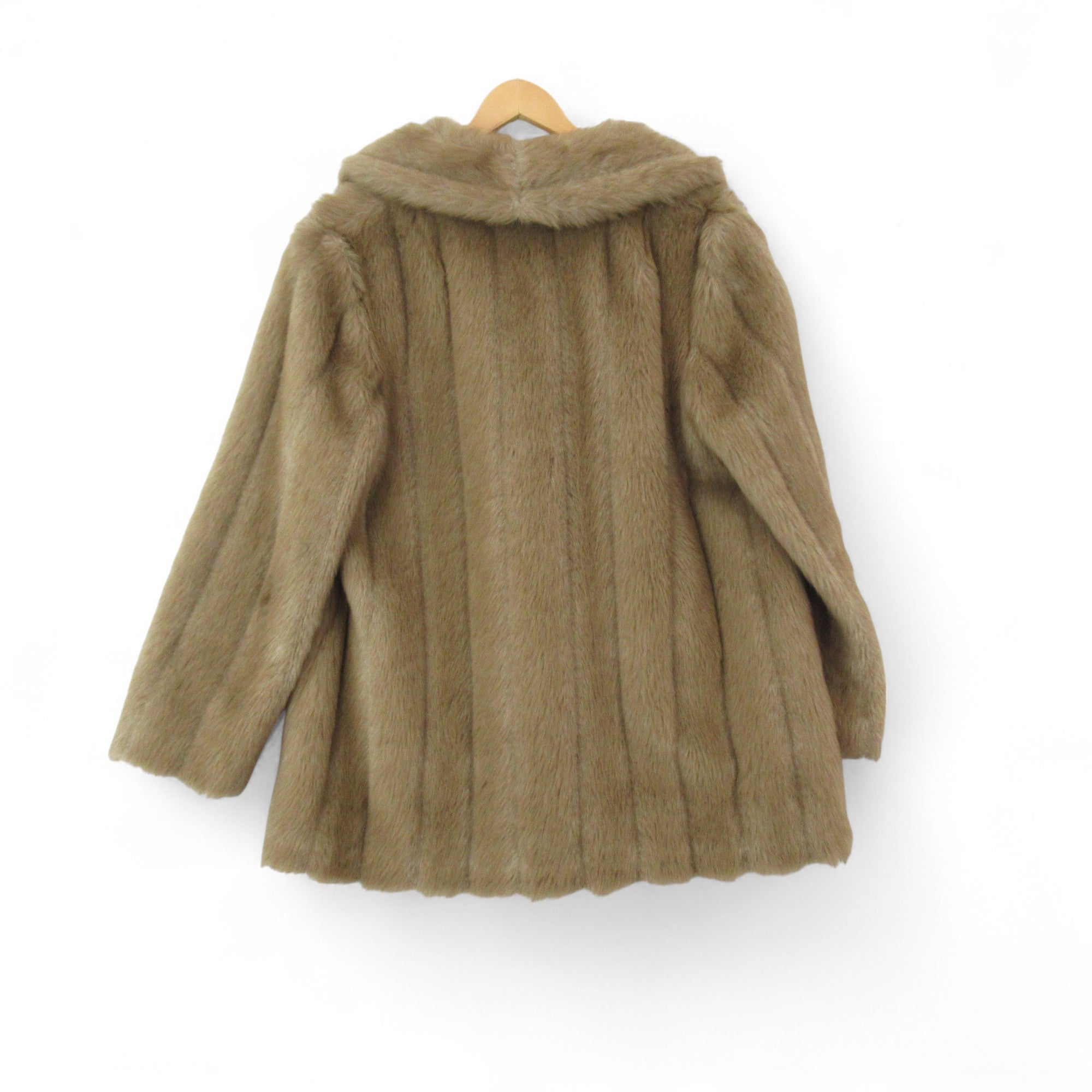 back image for Astraka Vintage Faux Fur Coat UK 16 Beige Womenswear | Pre-loved