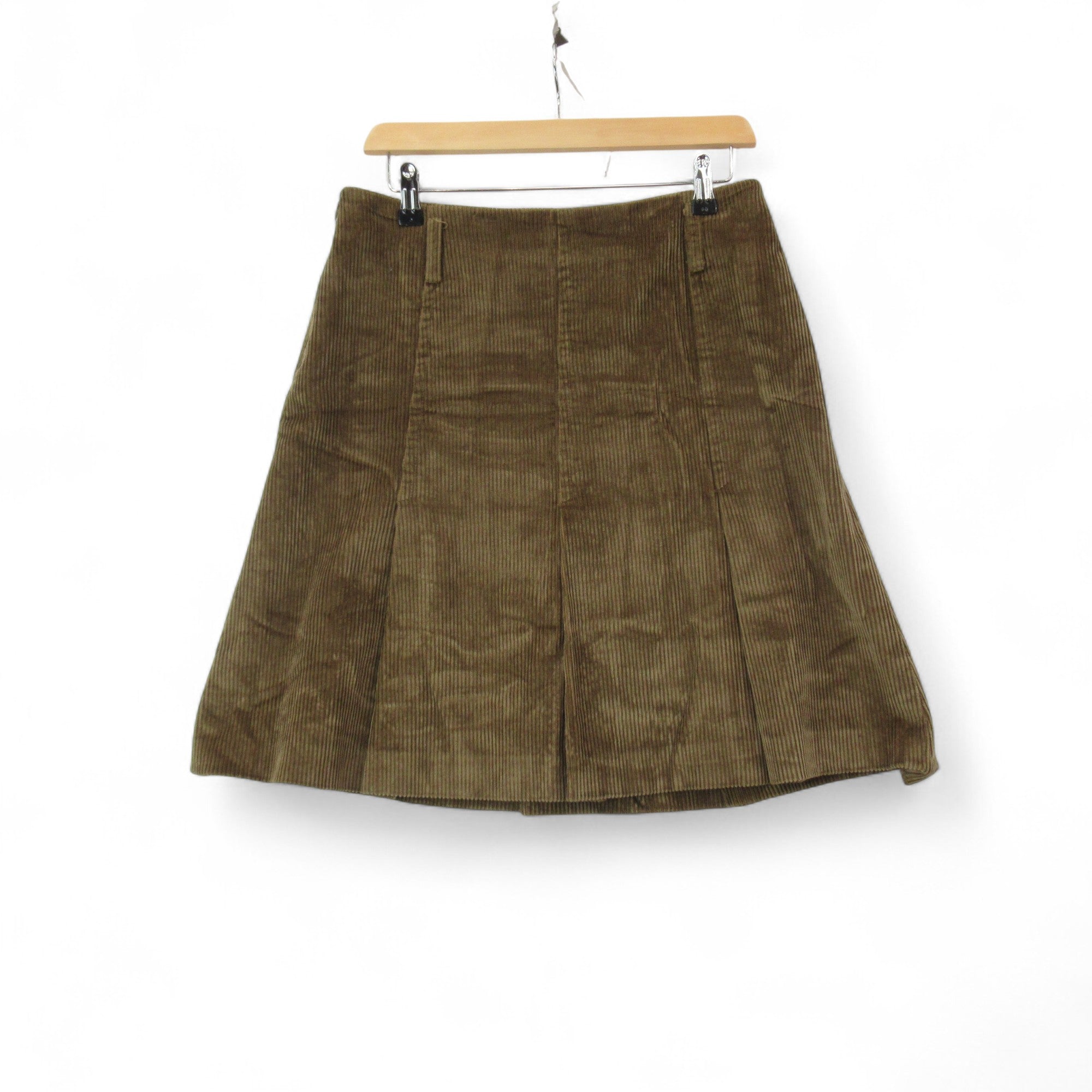 front image for Barbour Corduroy Skirt UK 12 Brown Short Womenswear | Pre-loved