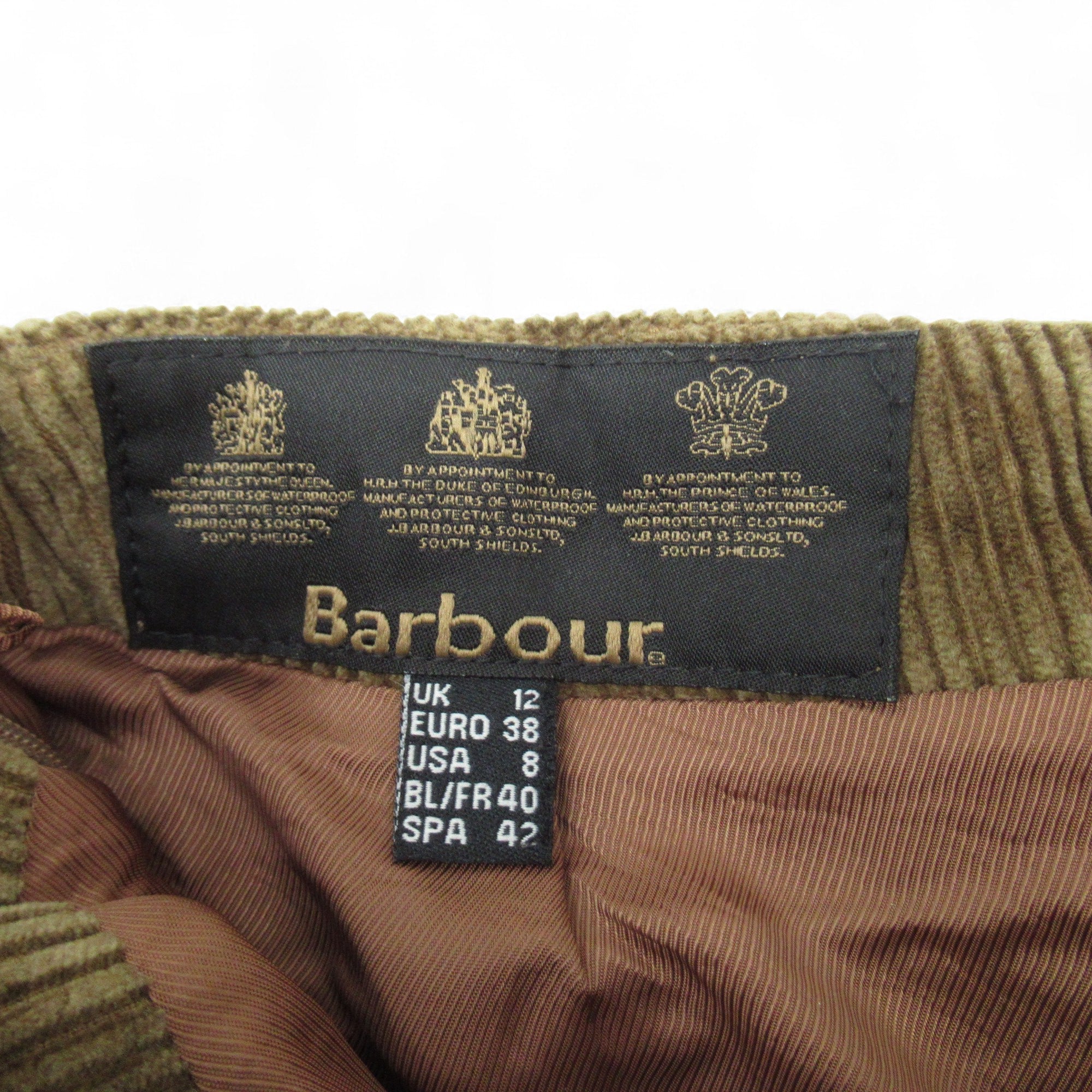 label image for Barbour Corduroy Skirt UK 12 Brown Short Womenswear | Pre-loved