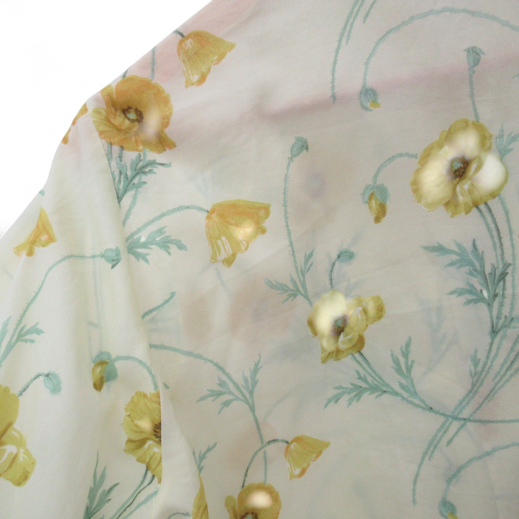 pattern image for A London Pride Vintage Blouse Yellow Poppy UK 14 Womenswear | Pre-loved