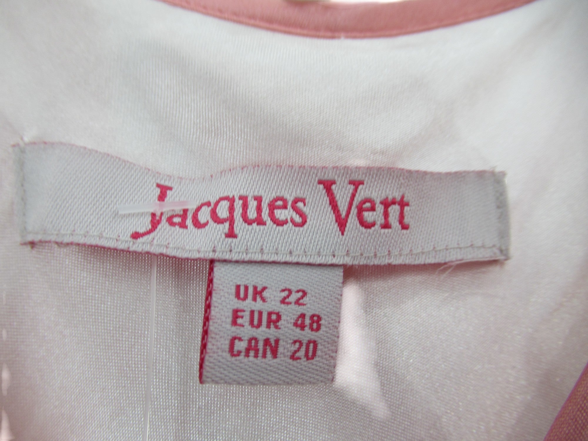 label image for Jacques Vert Dress UK 22 Pink Sleeveless Womenswear | Pre-loved
