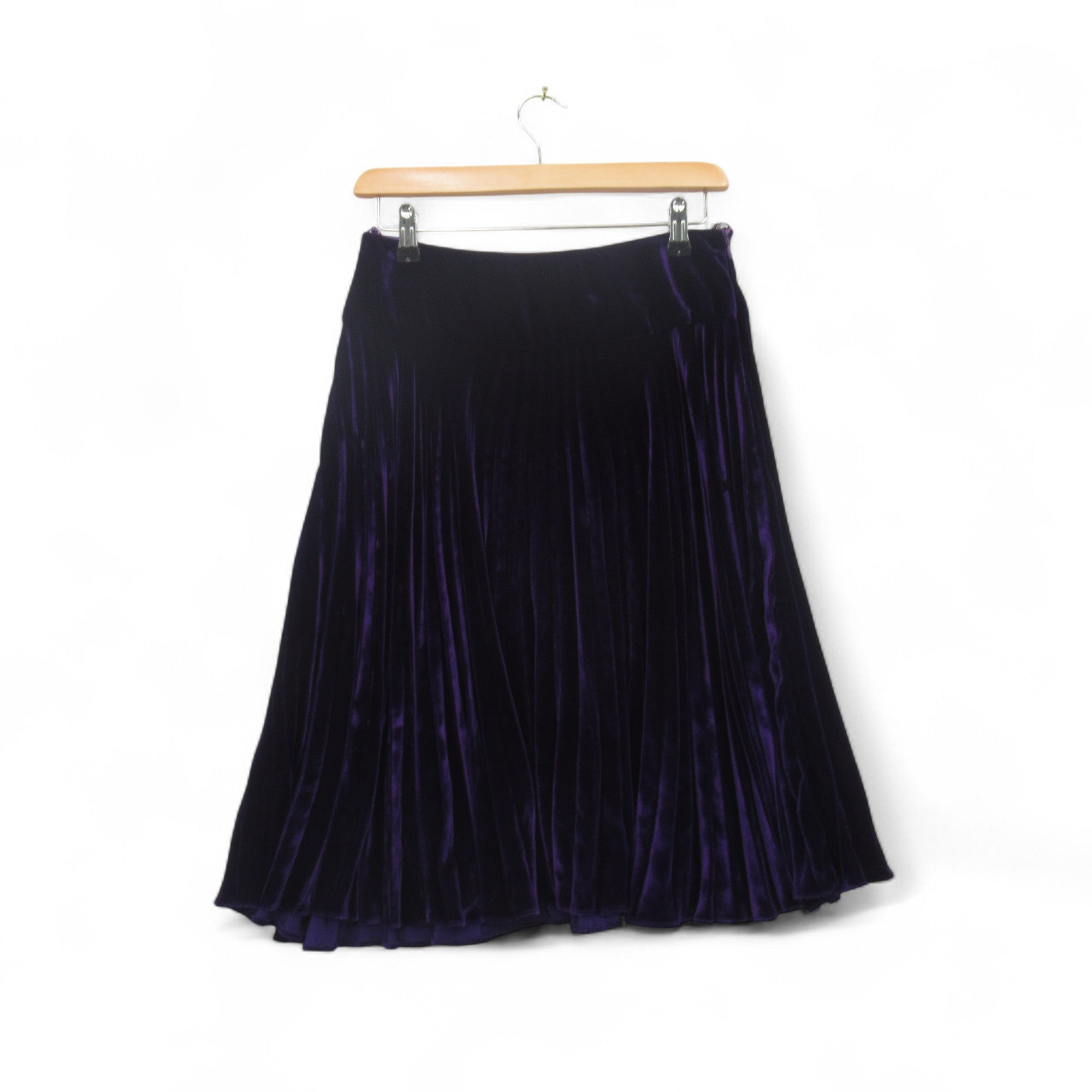 Edina Ronay London Velvet Skirt UK 10 Purple Womenswear Pre-loved