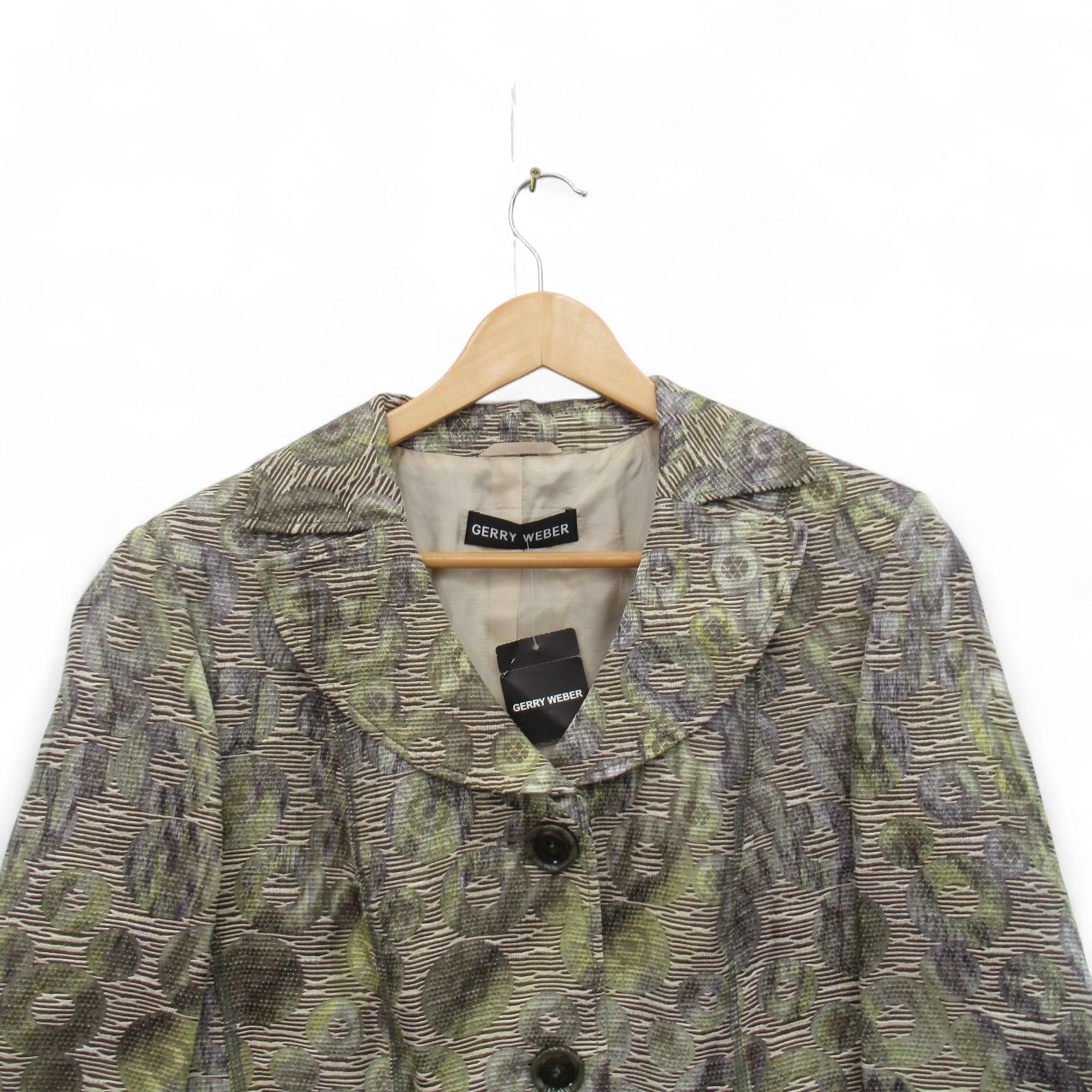 front image for Gerry Weber Vintage Blazer UK 16 Green Womenswear | Pre-loved