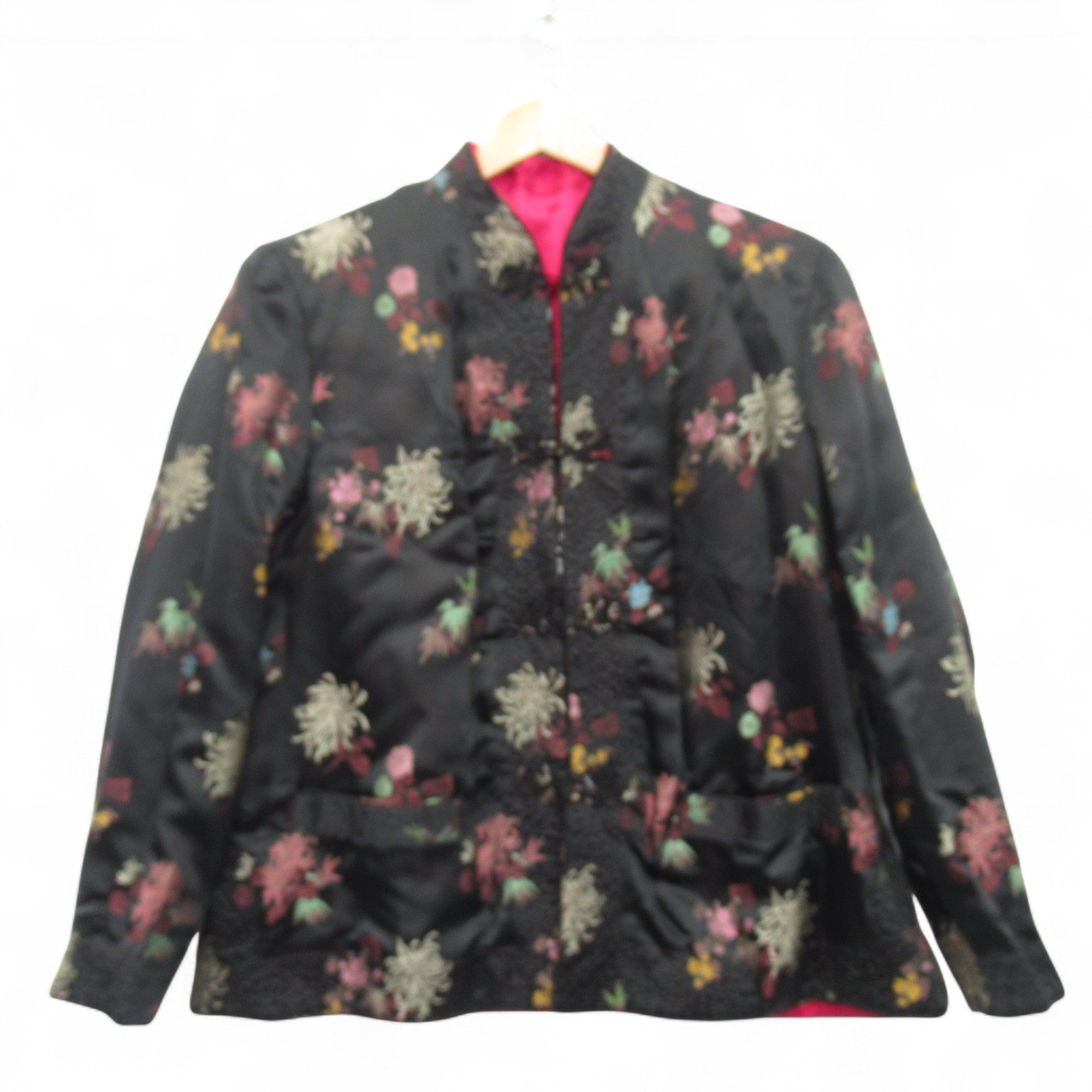 reverse front image for Peony Vintage Reversible Jacket Pink Black Medium Womenswear | Pre-loved