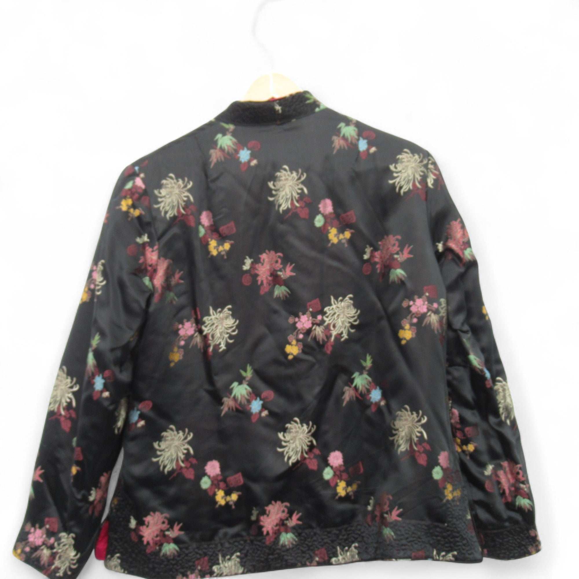 reverse back image for Peony Vintage Reversible Jacket Pink Black Medium Womenswear | Pre-loved