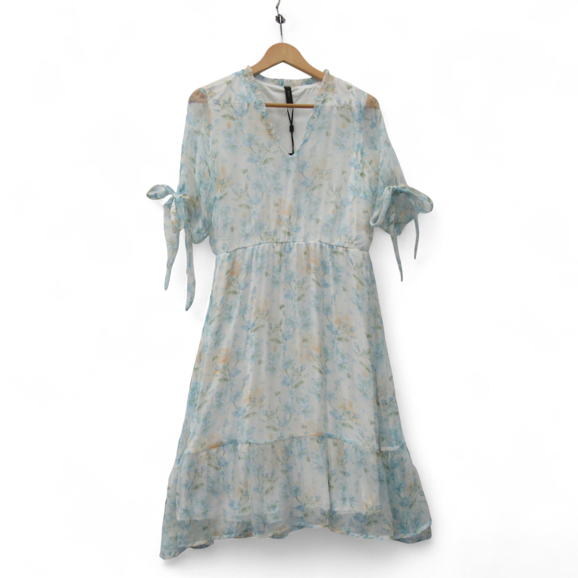front image for Y.A.S Floral Dress UK 10 Pastel Blue Womenswear | Pre-loved