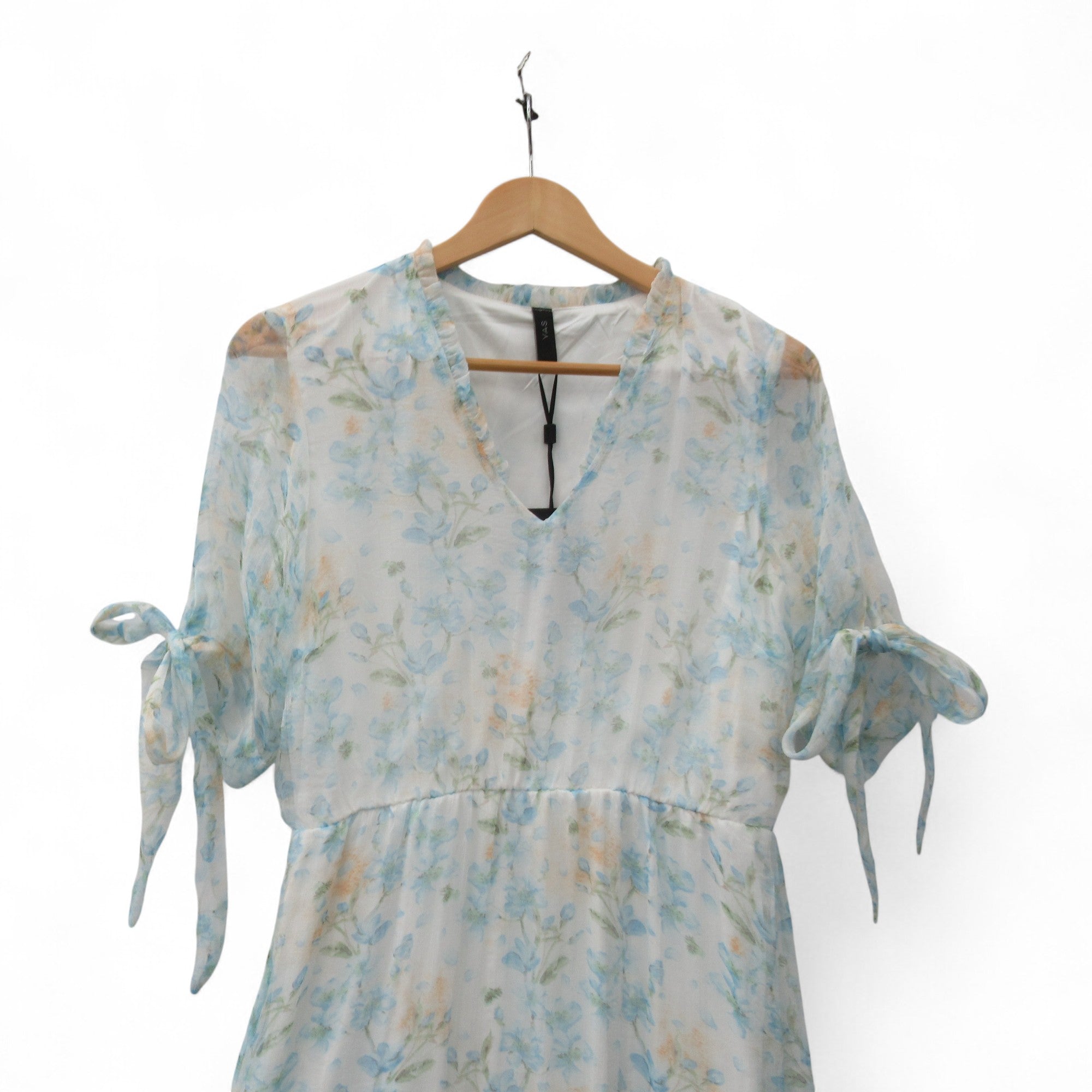 front image for Y.A.S Floral Dress UK 10 Pastel Blue Womenswear | Pre-loved