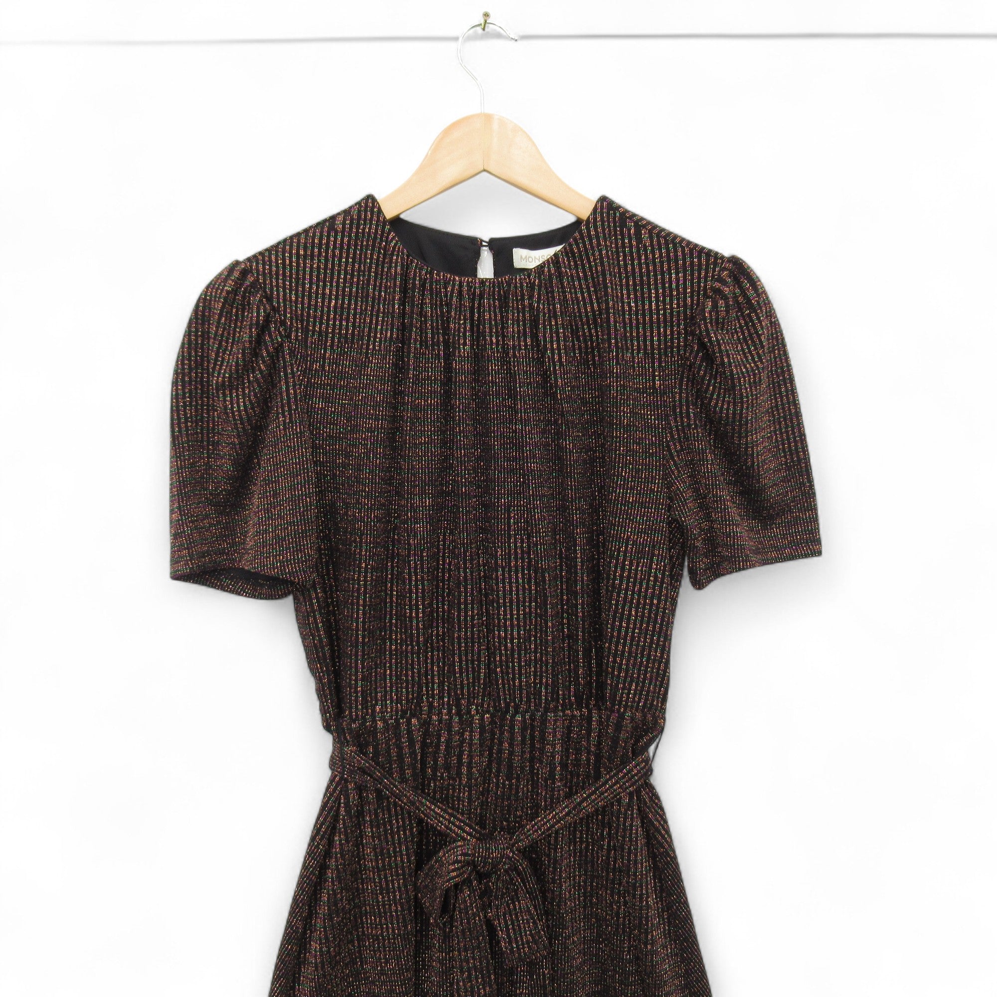 top image for Monsoon Fit And Flare Sparkle Dress Black UK 10 Womenswear | Pre-loved