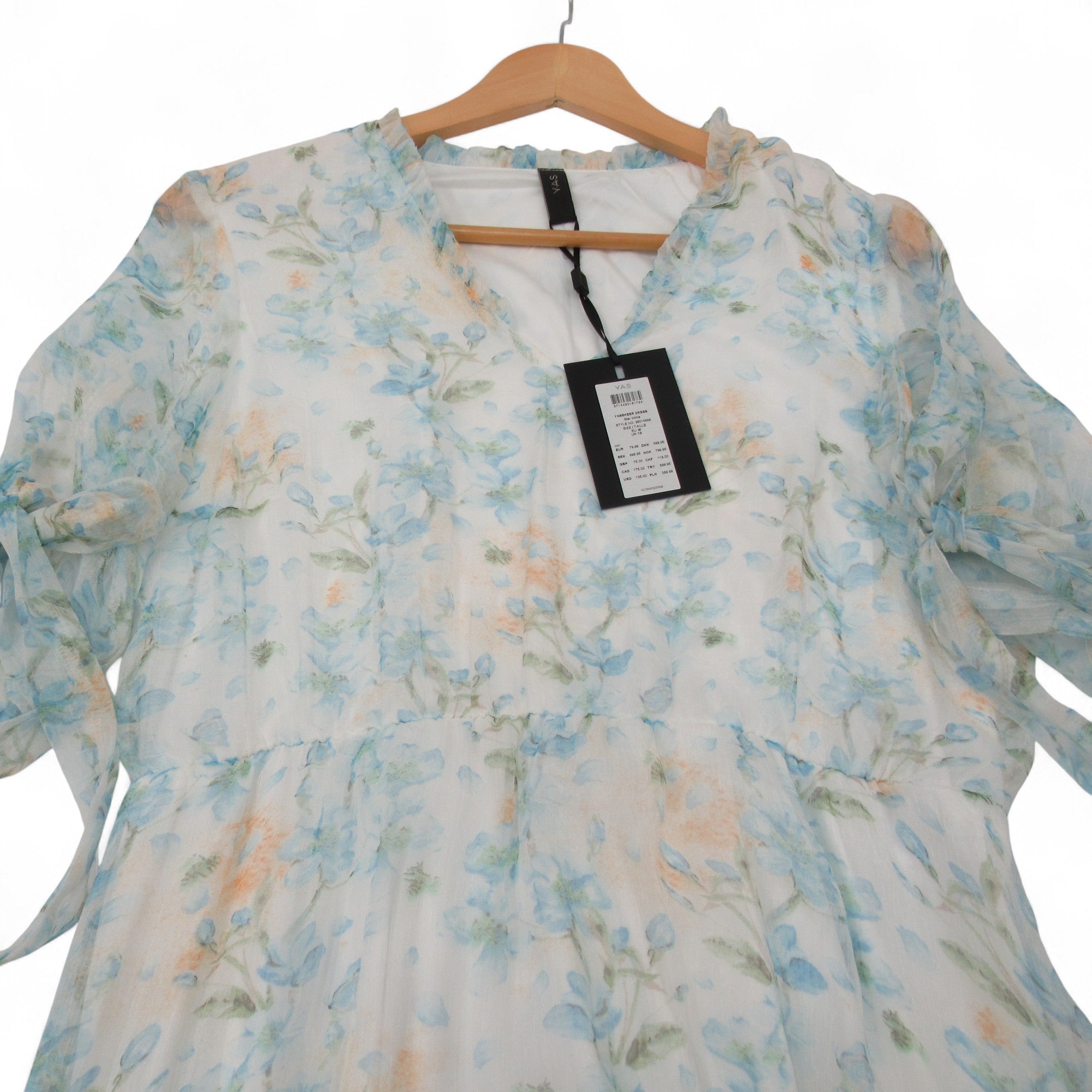 pattern image for Y.A.S Floral Dress UK 10 Pastel Blue Womenswear | Pre-loved