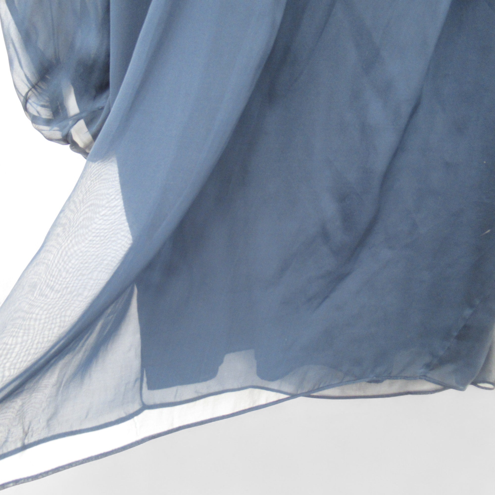 close up image for Coco Ribbon London Top Medium Navy Silk Womenswear | Pre-loved