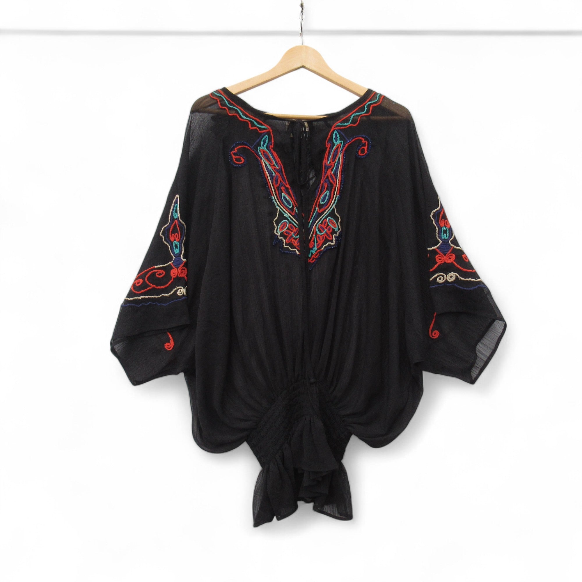 front image for Replay Kimono XS Black Chiffon Womenswear | Pre-loved 